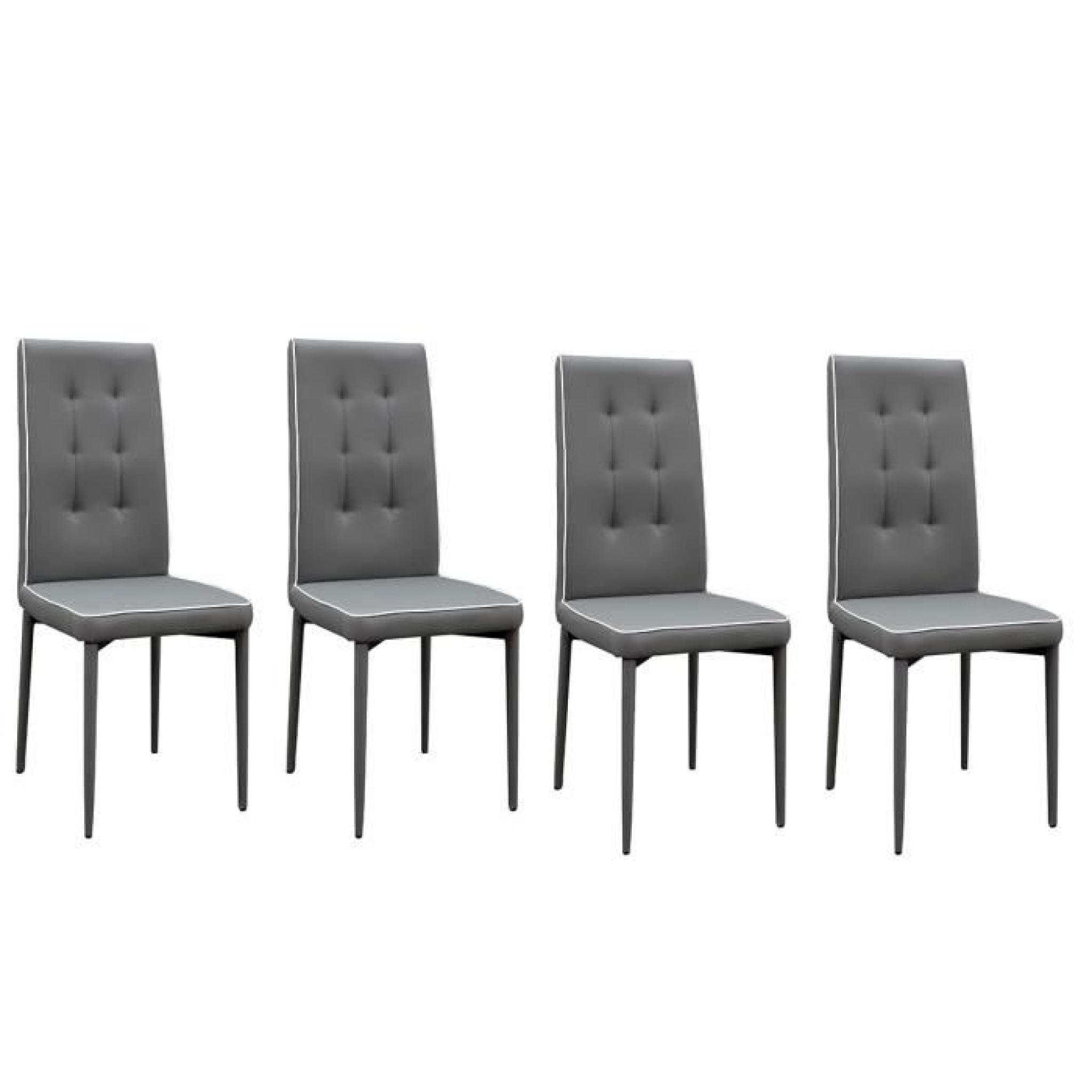Lot de 4 chaises tendance grises / PU DEPAY