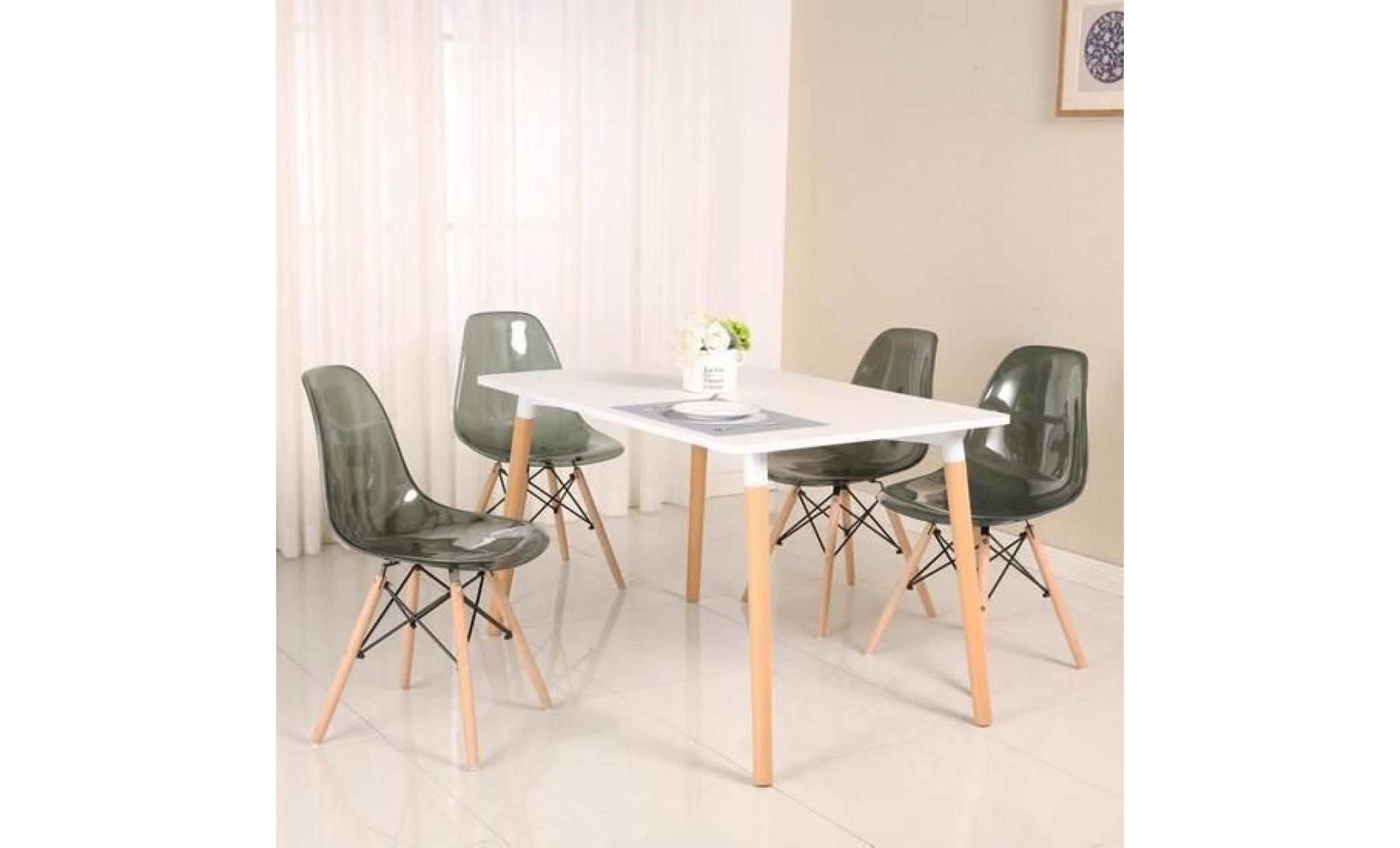 dora lot de 4 chaises gris transparent design tendance salle à manger chaises de cuisine chaises scandinaves chaise en plastique pas cher