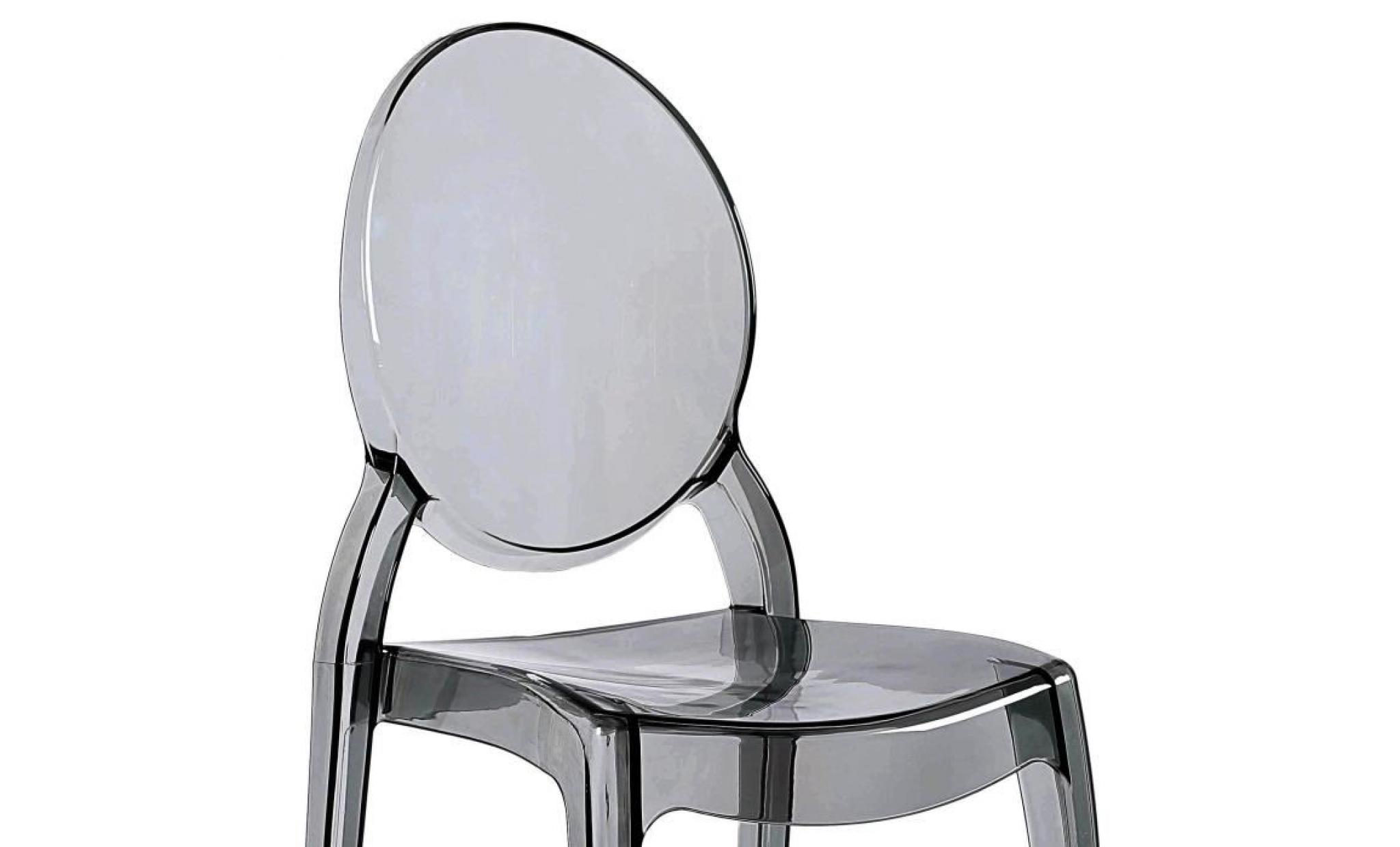 lot de 4 chaises transparent gris en plexi ronda pas cher