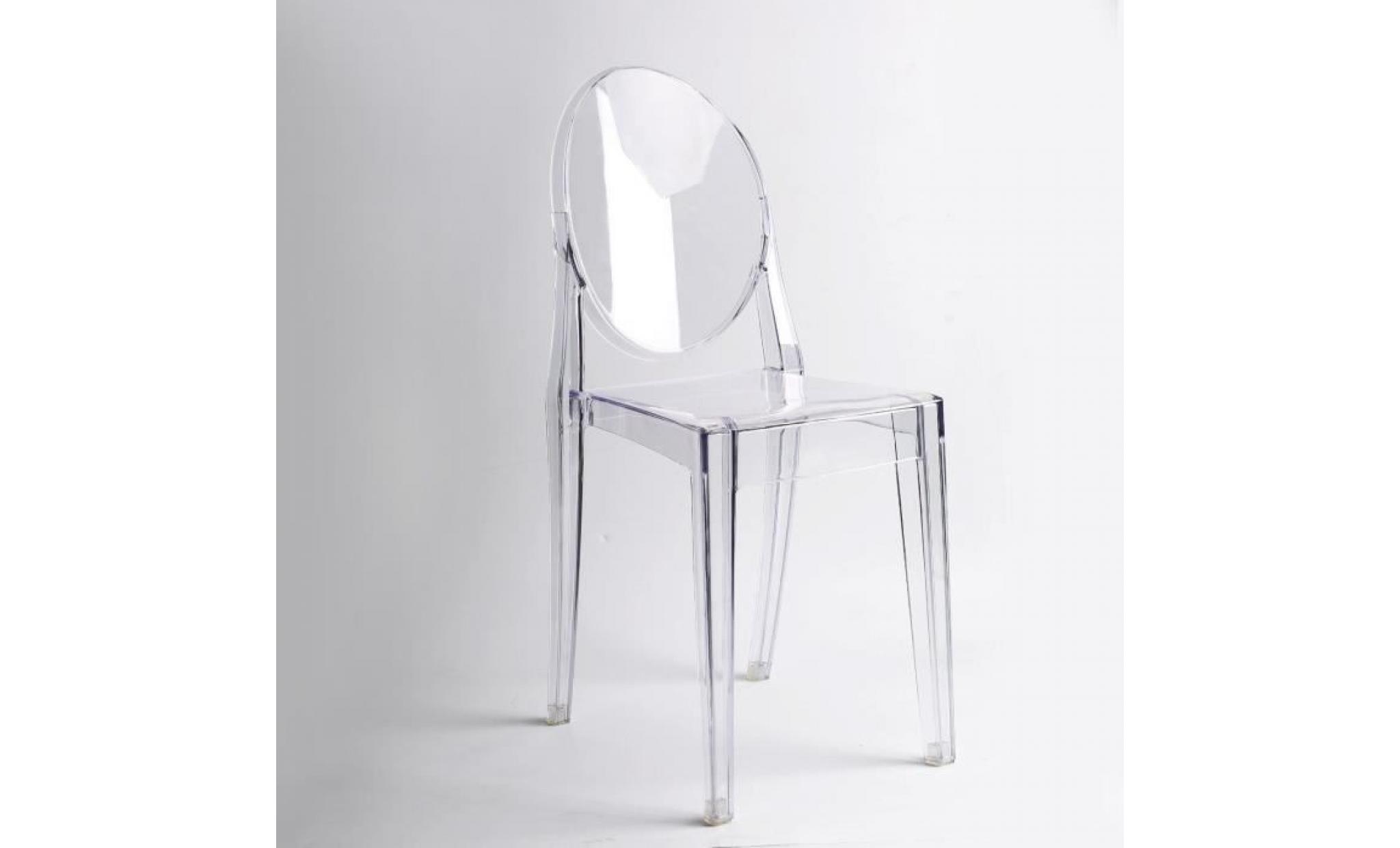 lot de 4 chaises transparente salle a manger sejour bureau dressing inspiree ghost