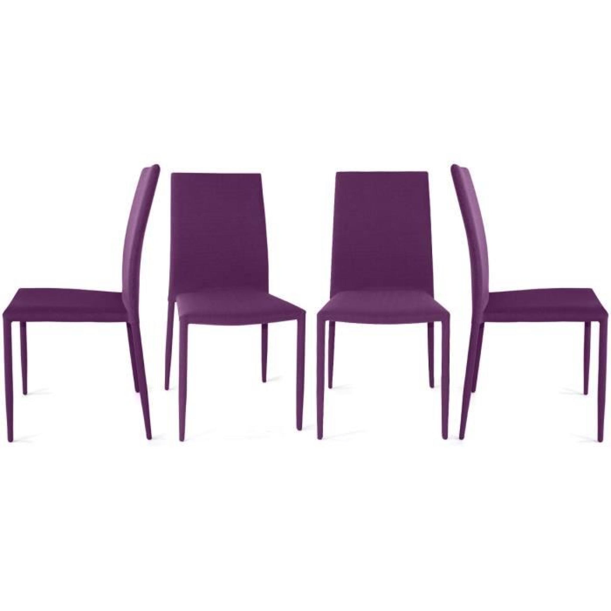 Lot de 4 chaises Violet LILOO
