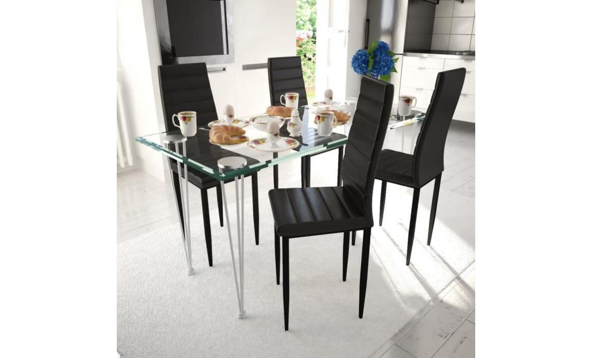lot de 4 pcs41 x 51 x 98 cm chaises de salle à manger   style contemporain scandinave chaise cuisine design fin noir