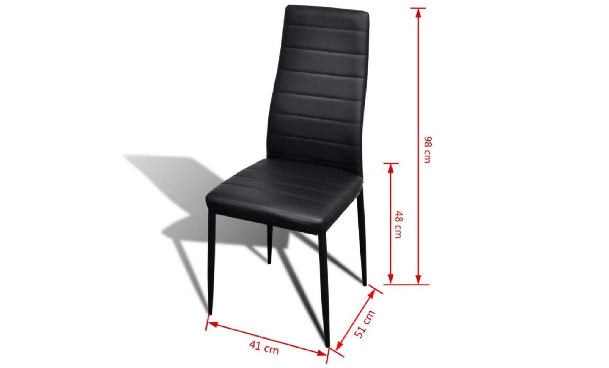 lot de 4 pcs41 x 51 x 98 cm chaises de salle à manger   style contemporain scandinave chaise cuisine design fin noir pas cher