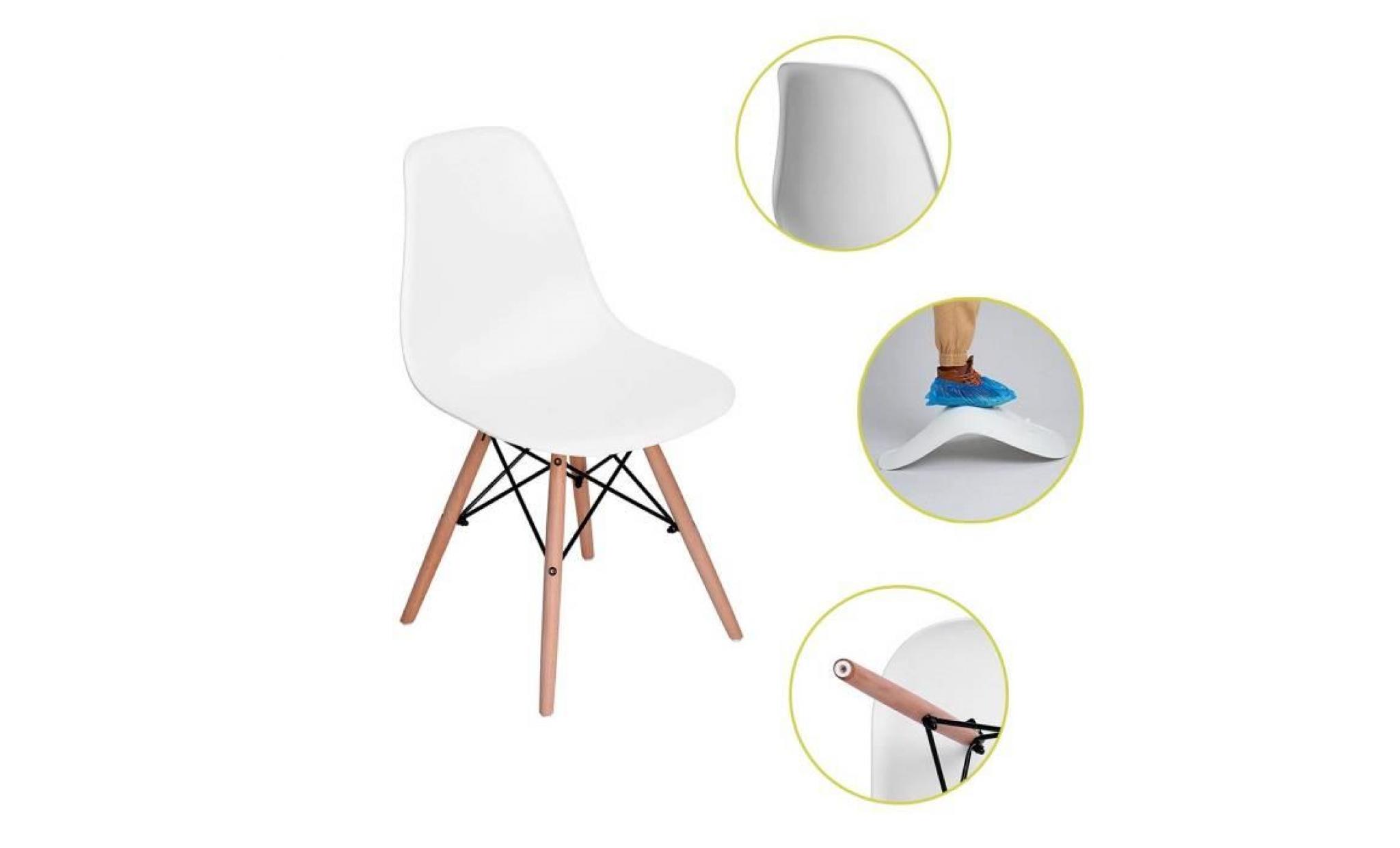 dora household lot de 4 chaises transparent design tendance rétro eiffel bois chaise de salle à manger pas cher