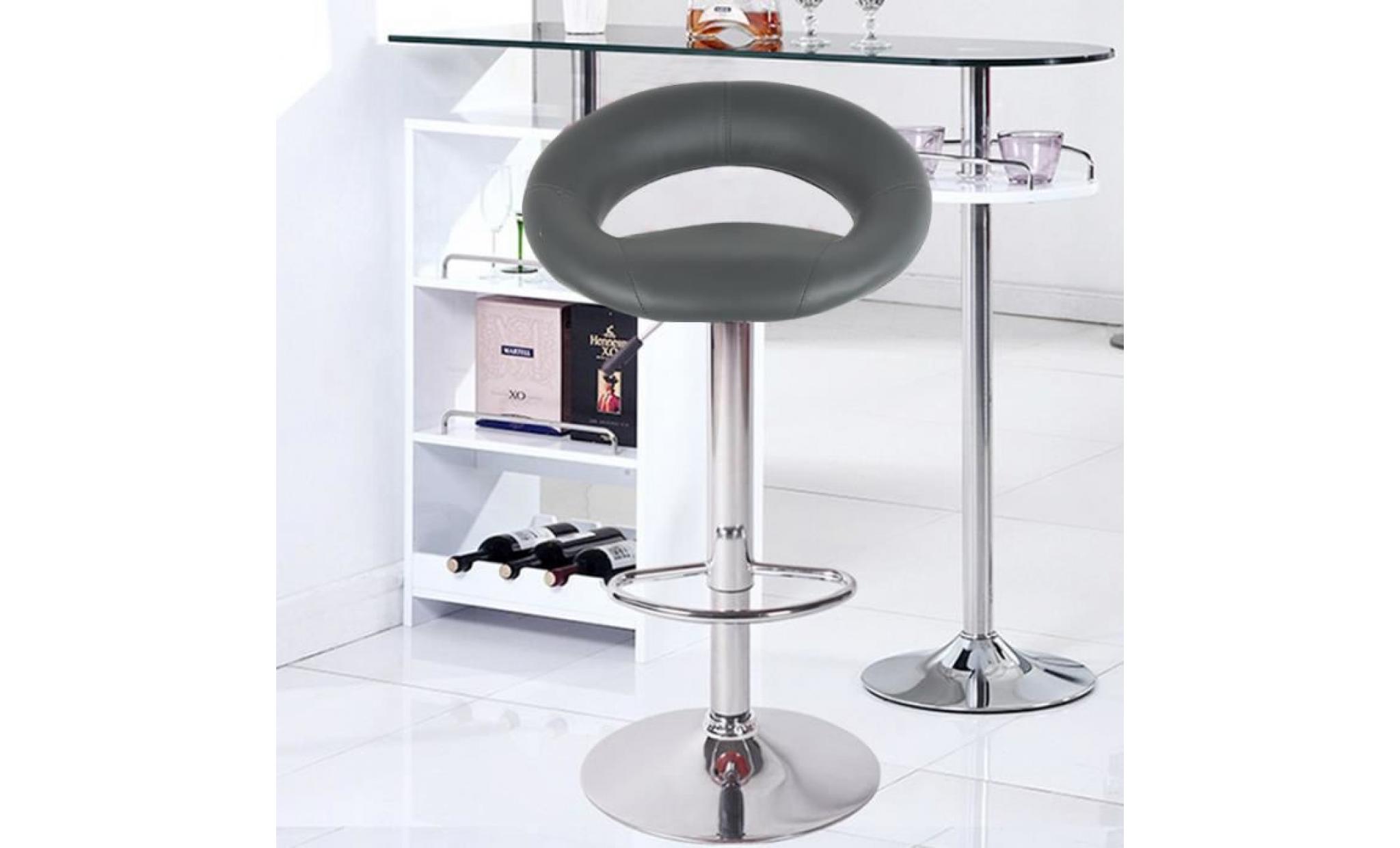lot de 4 tabouret de bar gris design moderne ( chaises )   contemporain   l 53 x p 50 cm pas cher