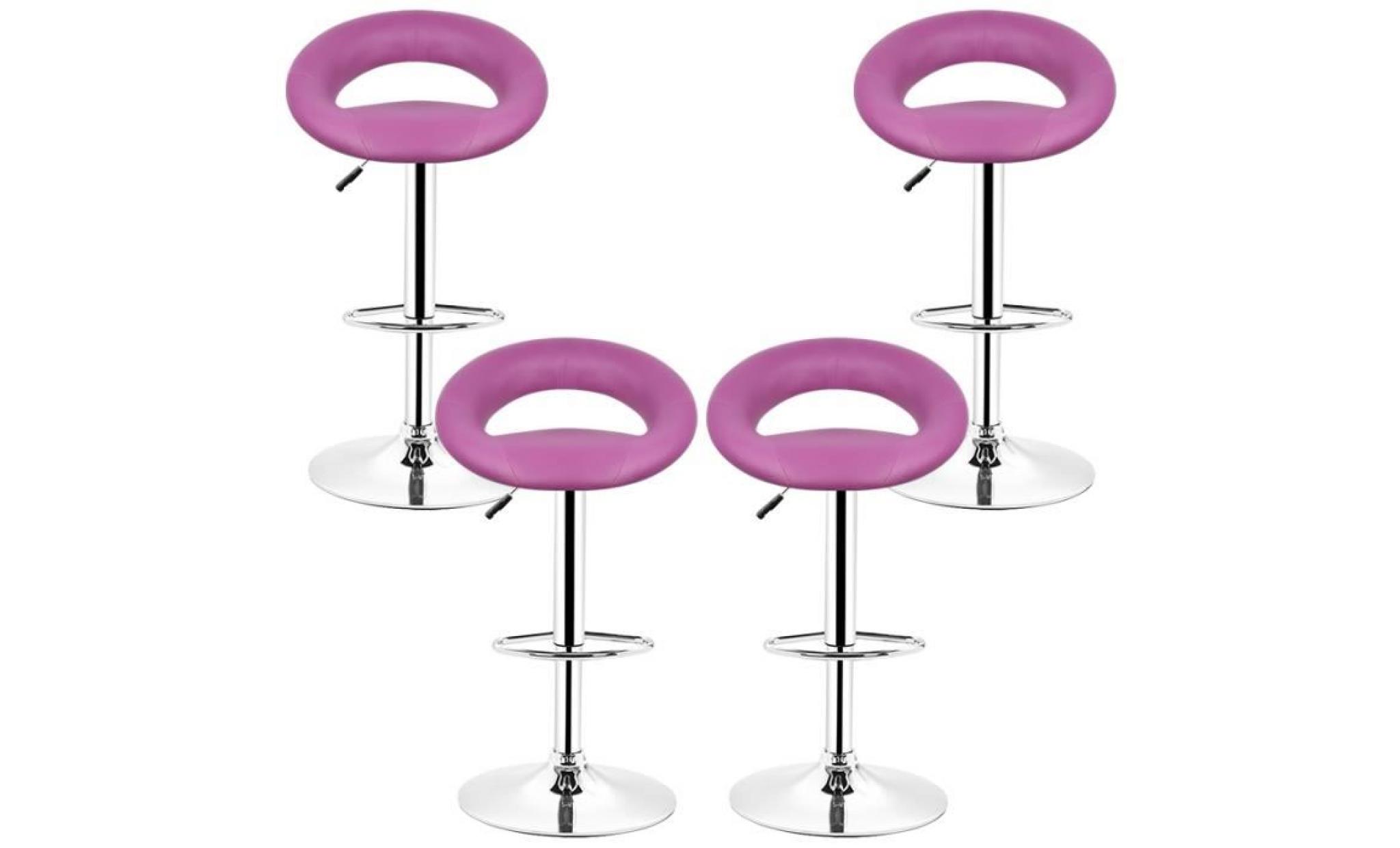 lot de 4 tabouret de bar, violet chaises, fauteuil, bistrot   reglable de 81   101 cm