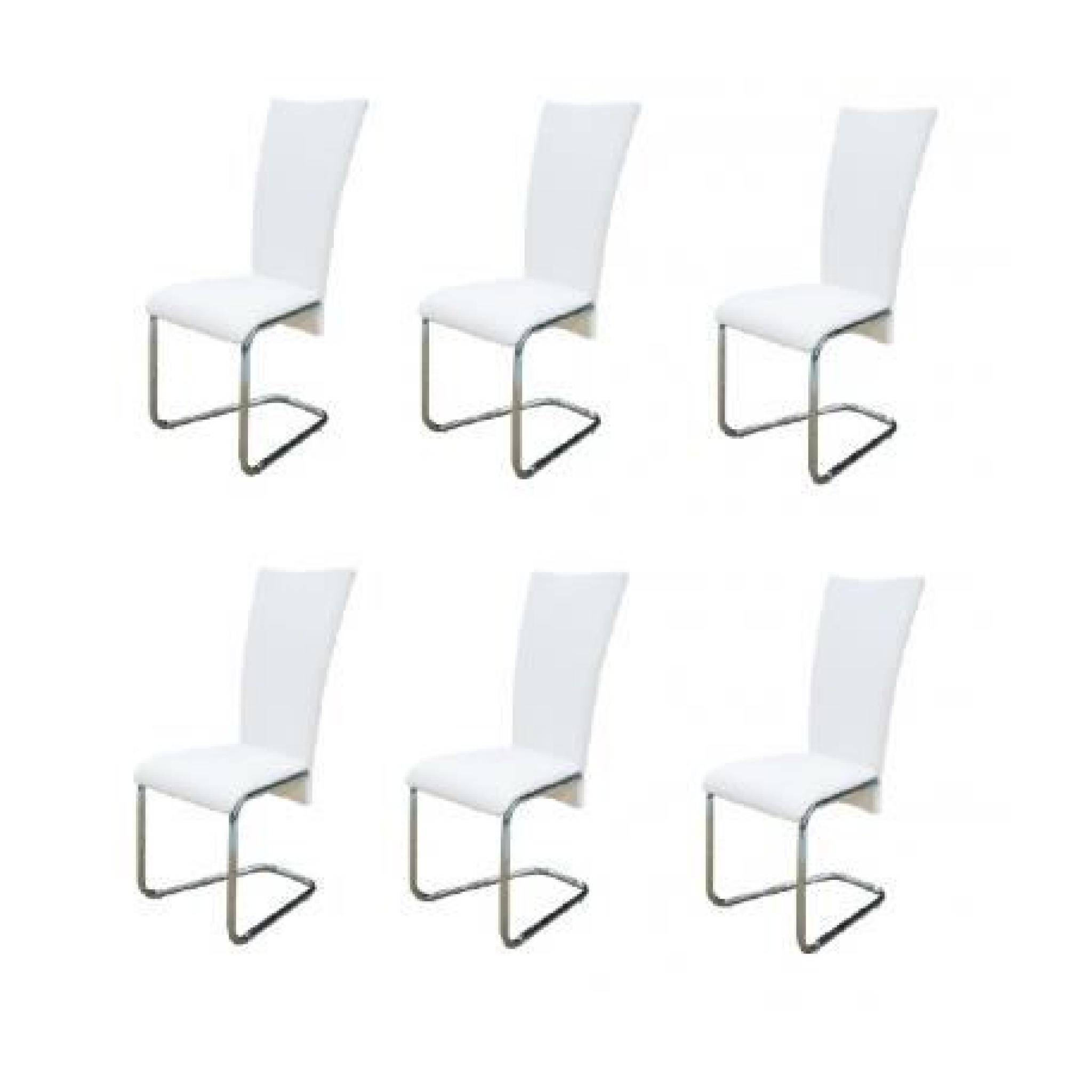 Lot de 6 Chaise design métal blanche
