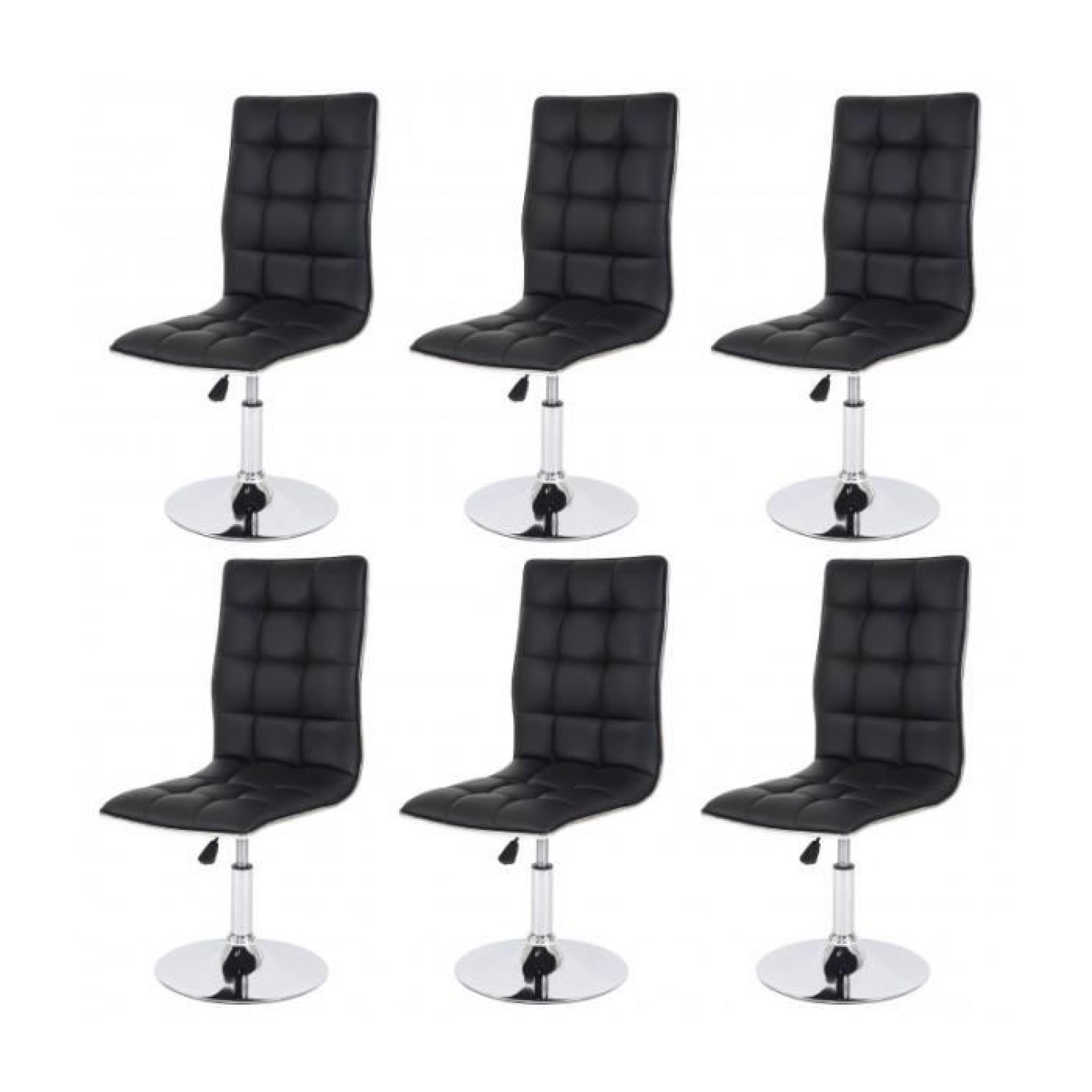 Lot de 6 chaises de salle à manger hauteur réglable en similicuir crème CDS04275