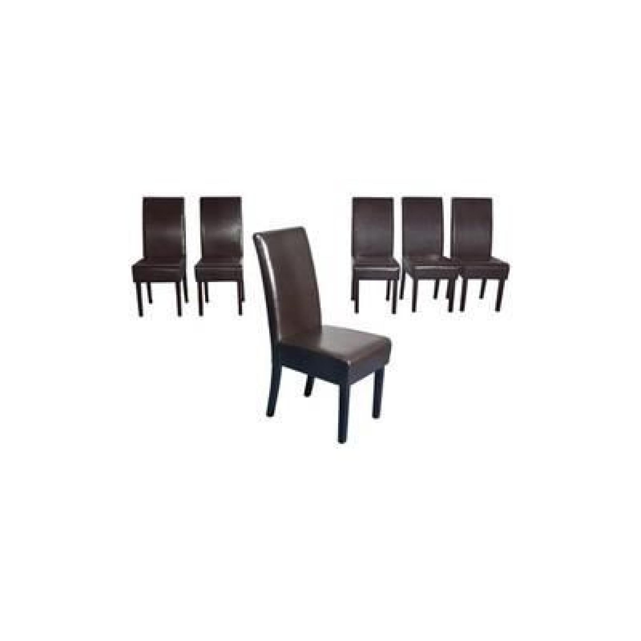 Lot de 6 chaises de salle à manger marron style…
