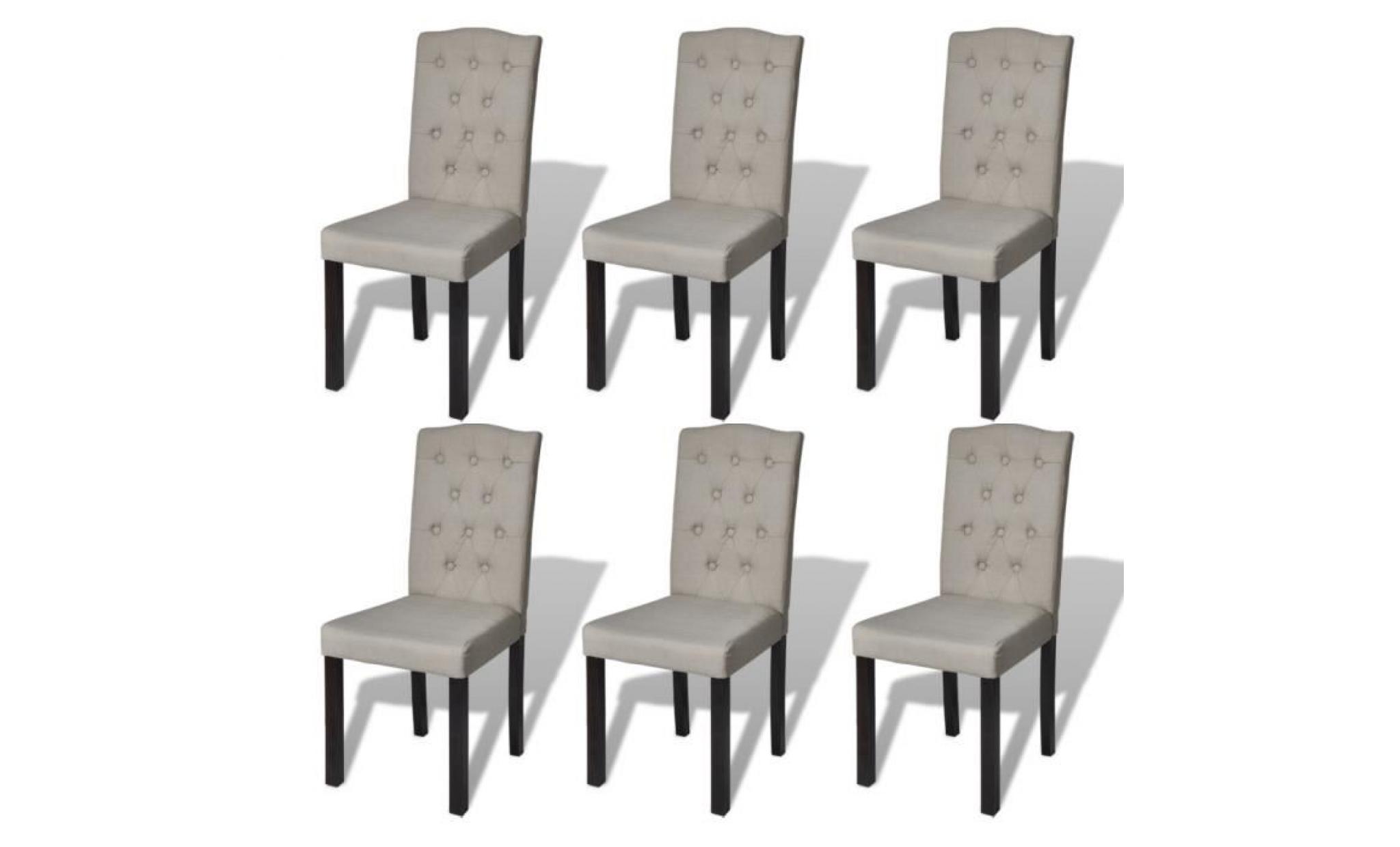 Lot de 6 chaises de salle à manger salon gris