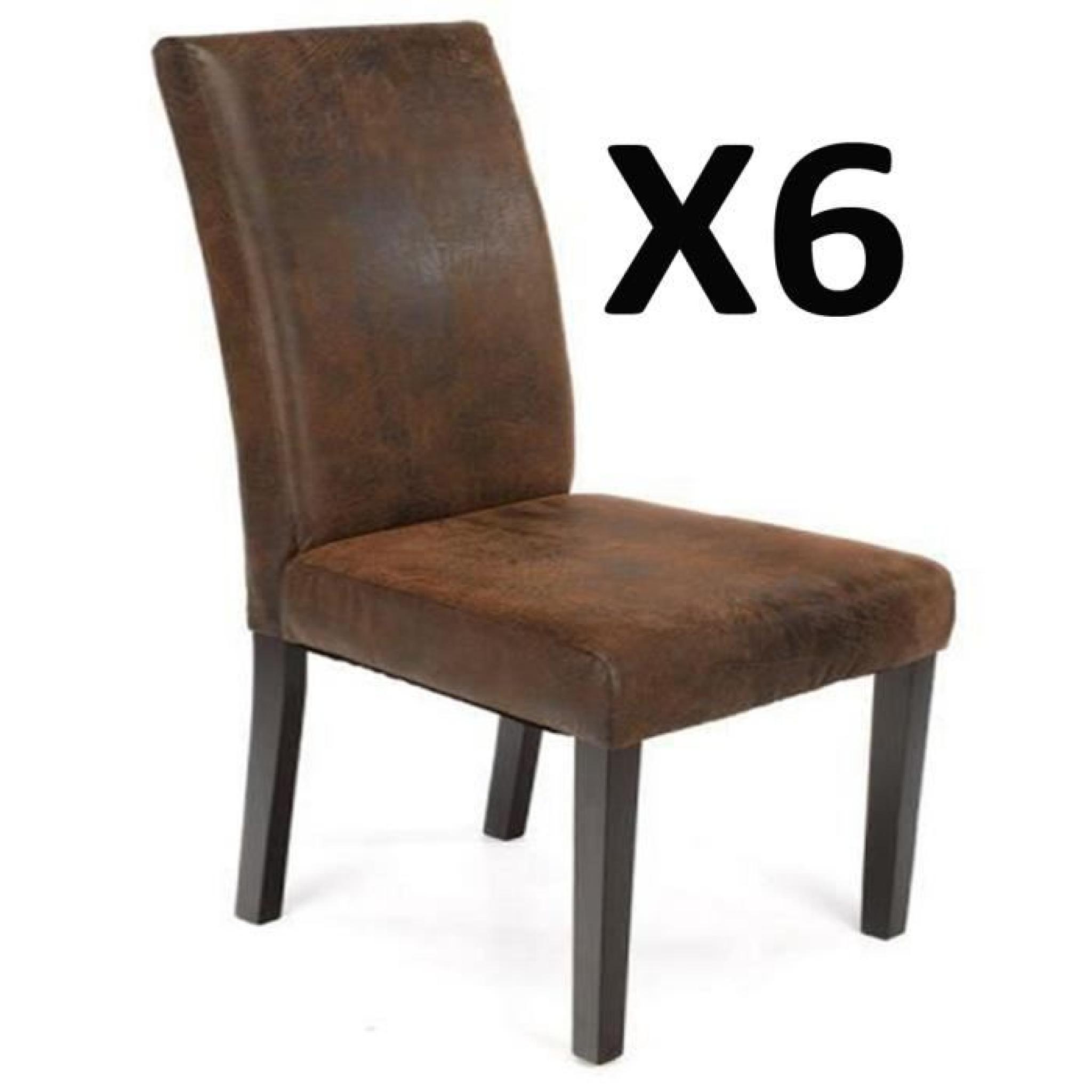 Lot de 6 chaises de salon Tissu Vielli, 47 x 59 x H101 cm