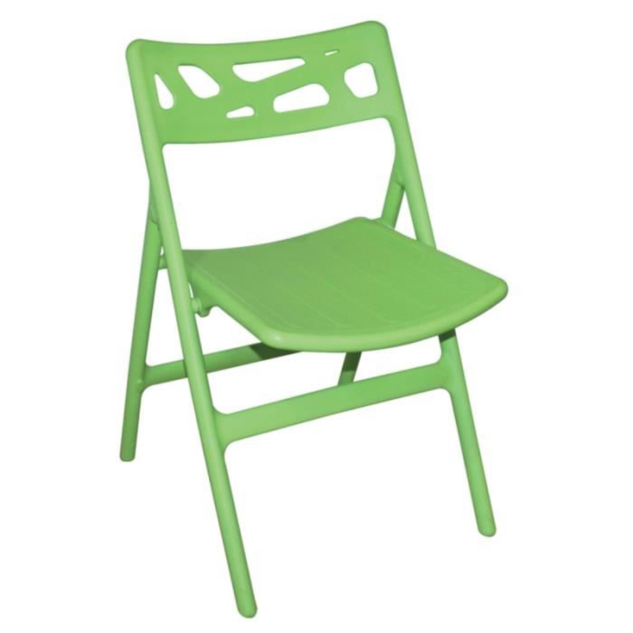Lot de 6 chaises de terrasse pliables de coloris vert