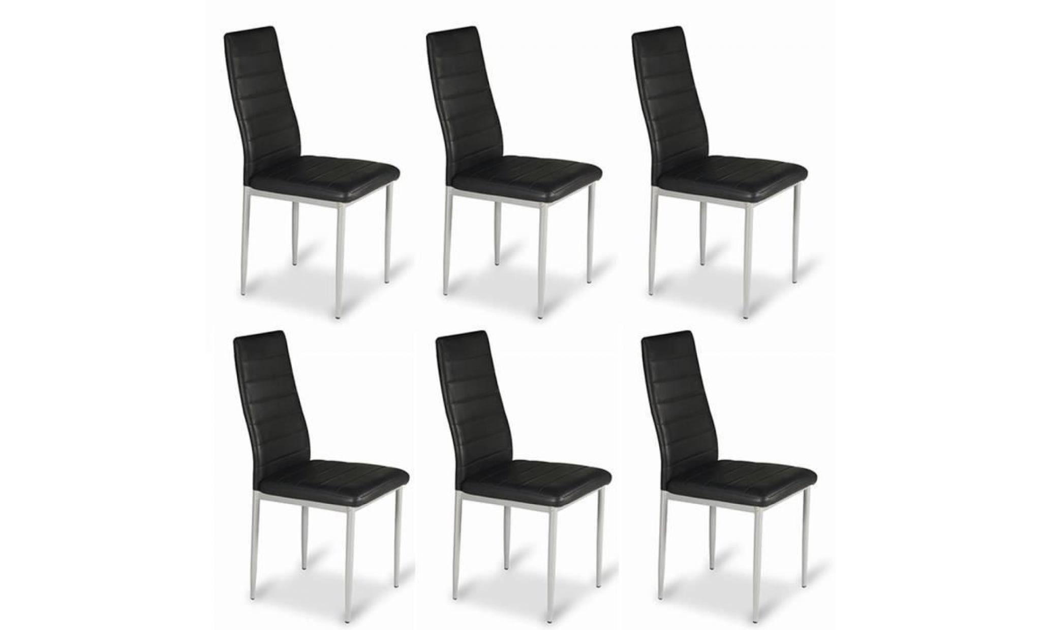 lot de 6 chaises design noires   lena