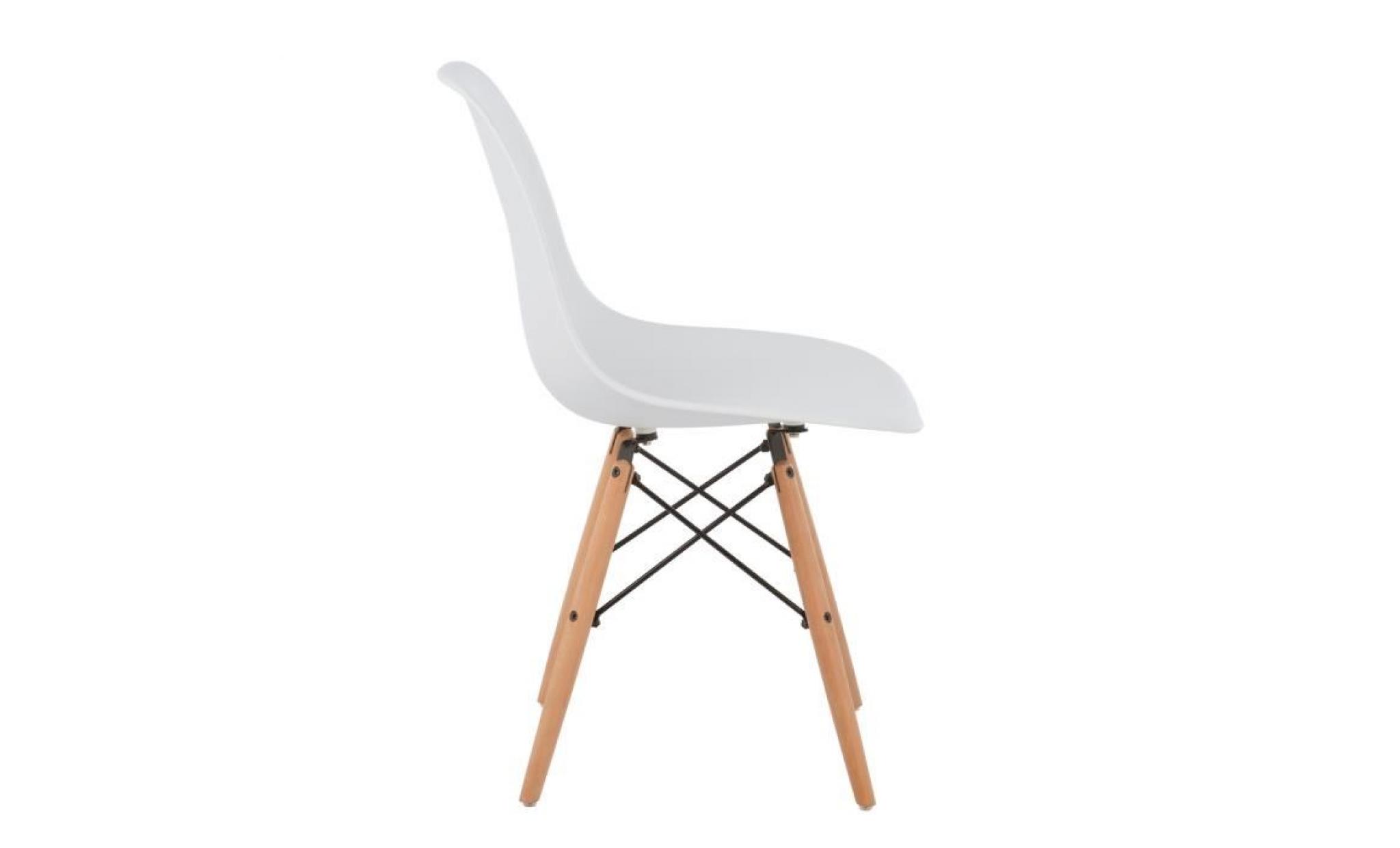 lot de 6 chaises design scandinave blanc bois naturel pas cher