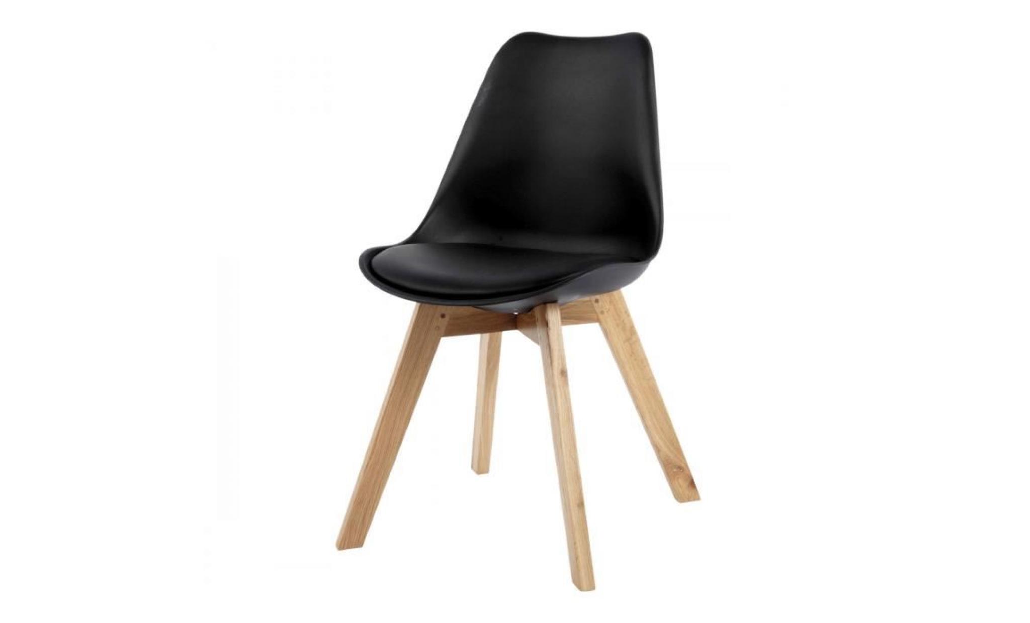 lot de 6 chaises design scandinave noire