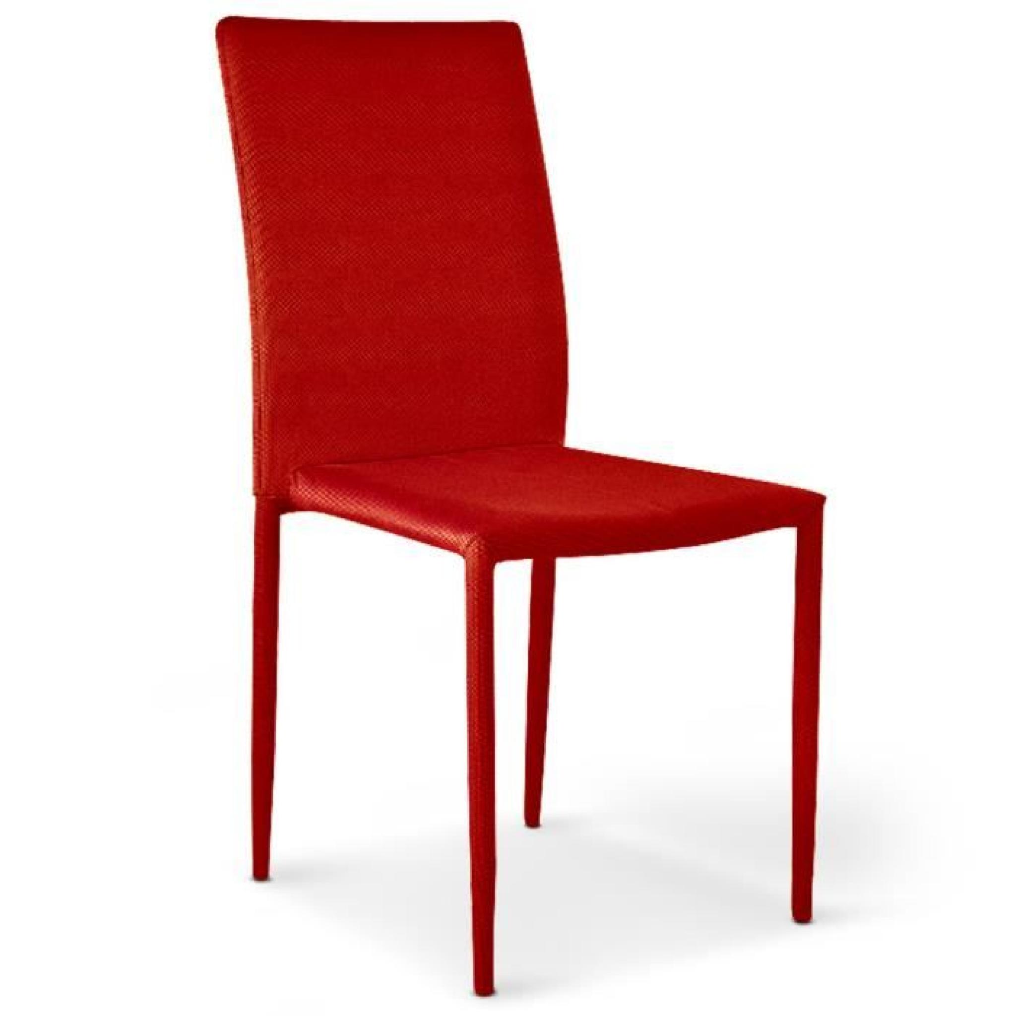 Lot de 6 chaises empilables Modan Rouge pas cher