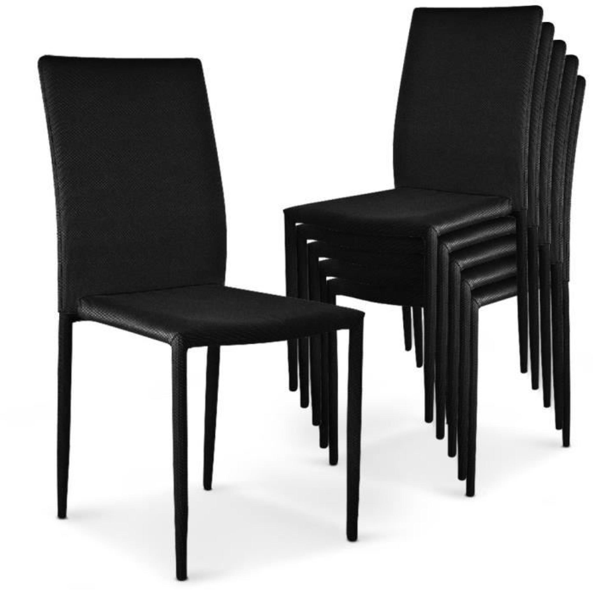 Lot de 6 chaises empilables Sheffield Noir