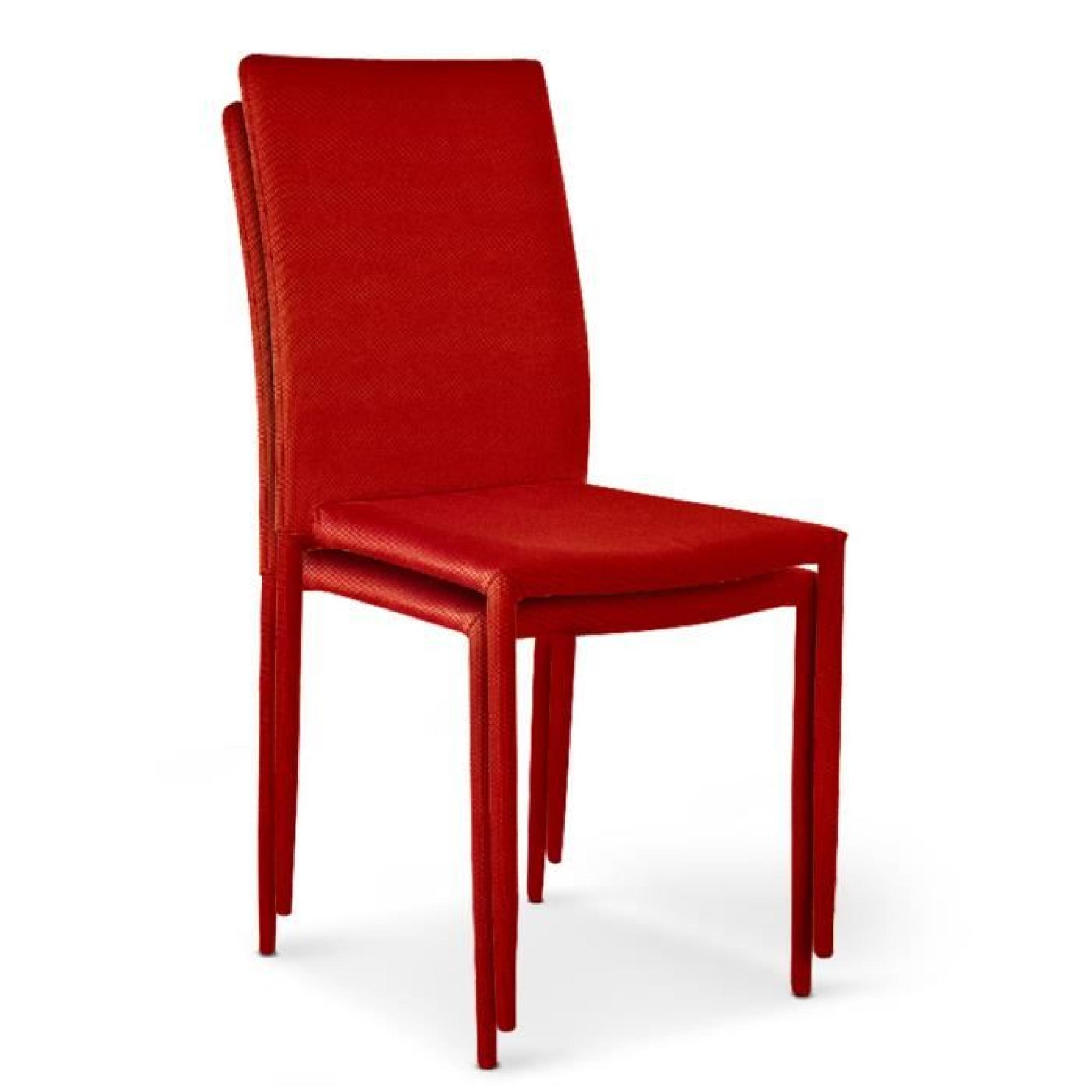 Lot de 6 chaises empilables Sheffield Rouge pas cher