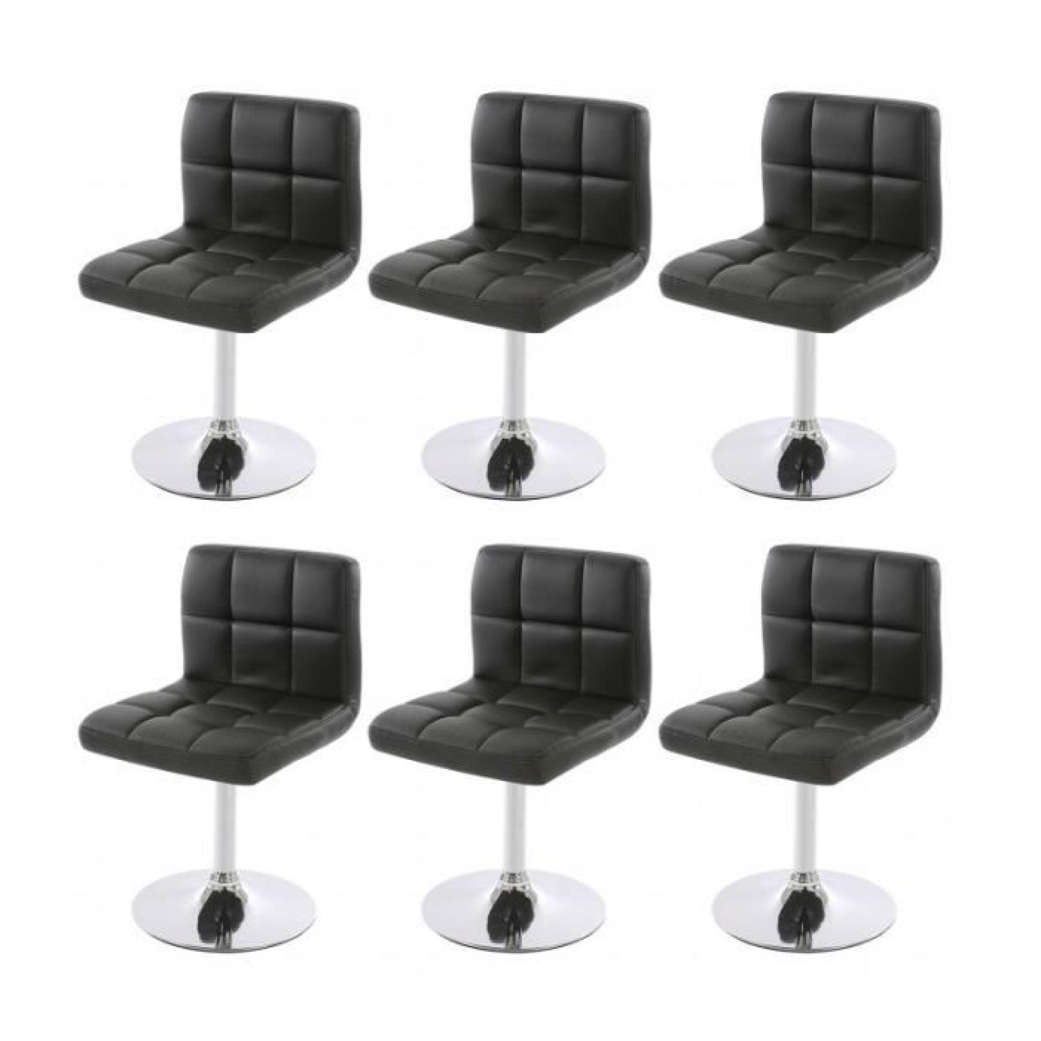 Lot de 6 chaises fauteuils de salle à manger en simili-cuir gris CDS04267