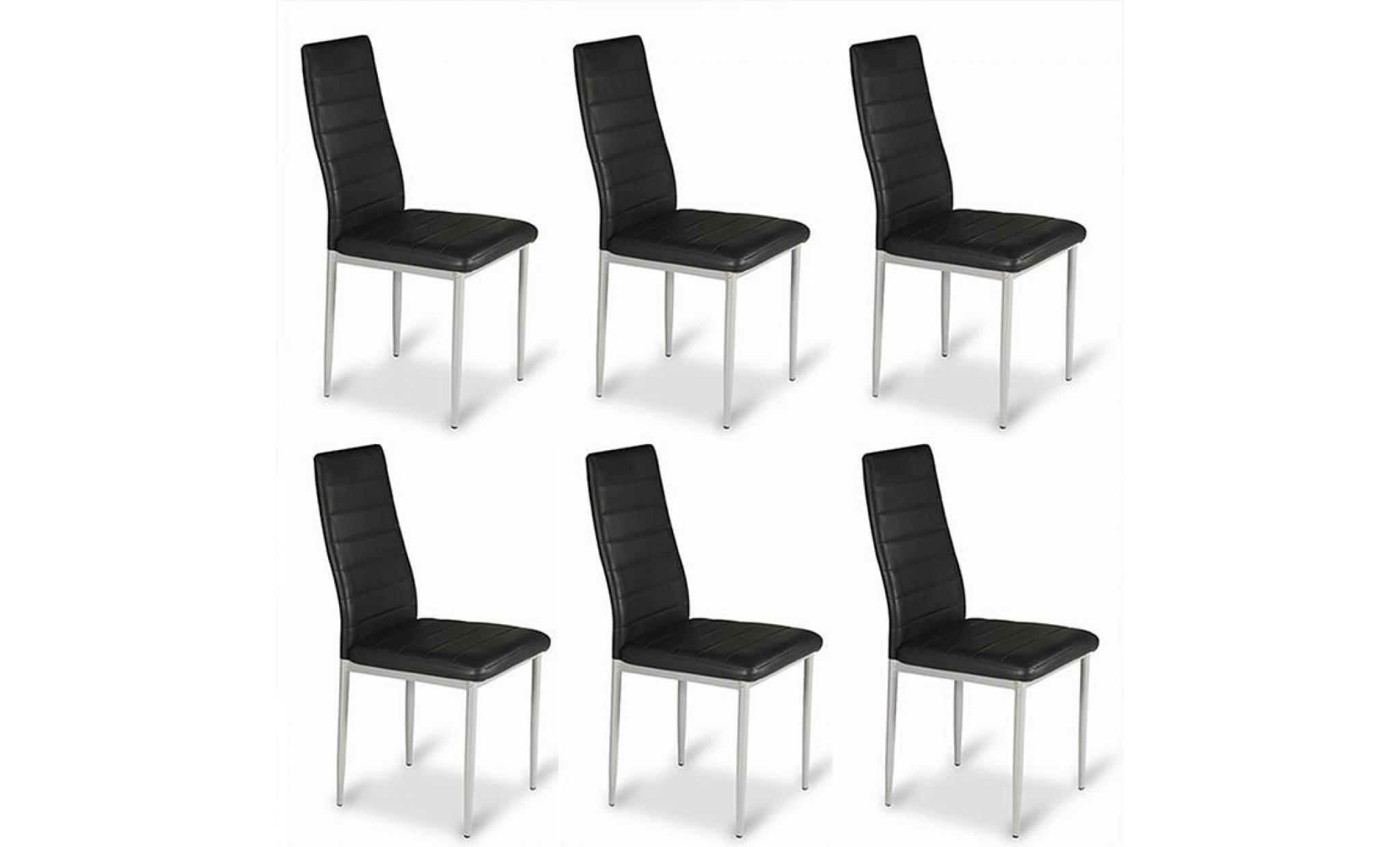 lot de 6 chaises noire   lena