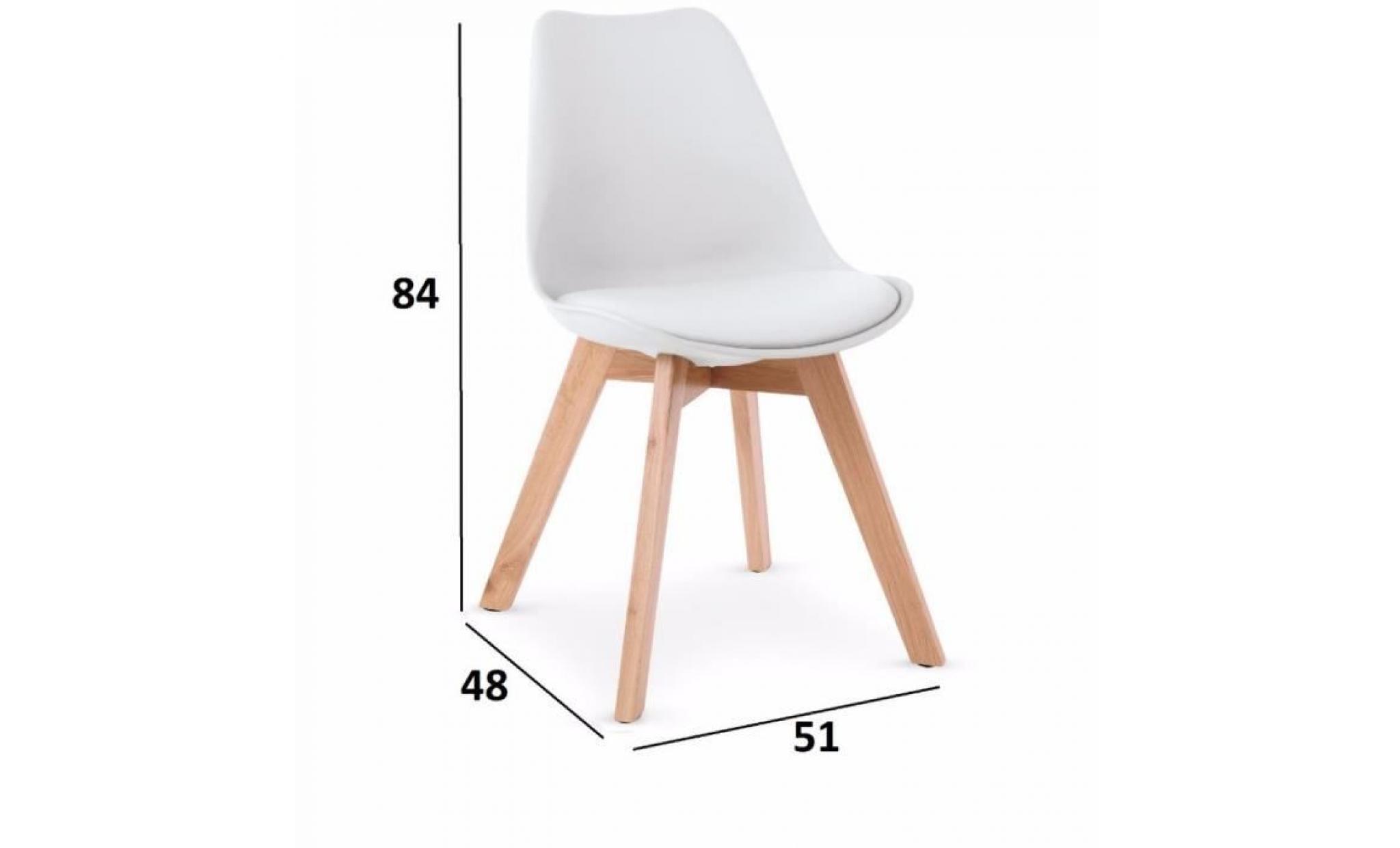 lot de 6 chaises oslo design scandinave piétement en hêtre pas cher