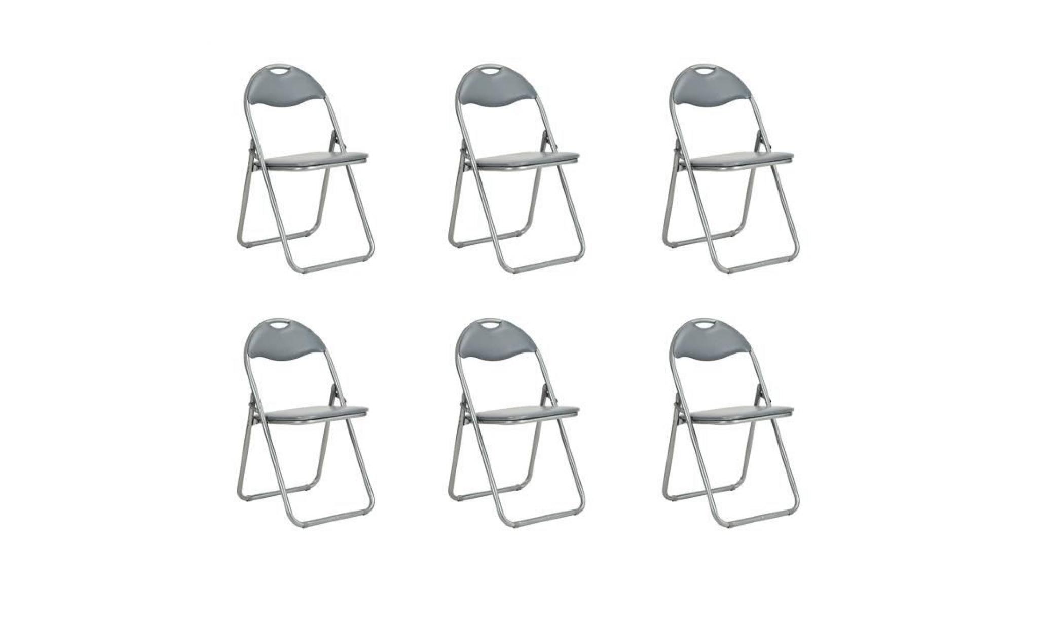 lot de 6 chaises pliable chaises pliantes en pvc métal noir