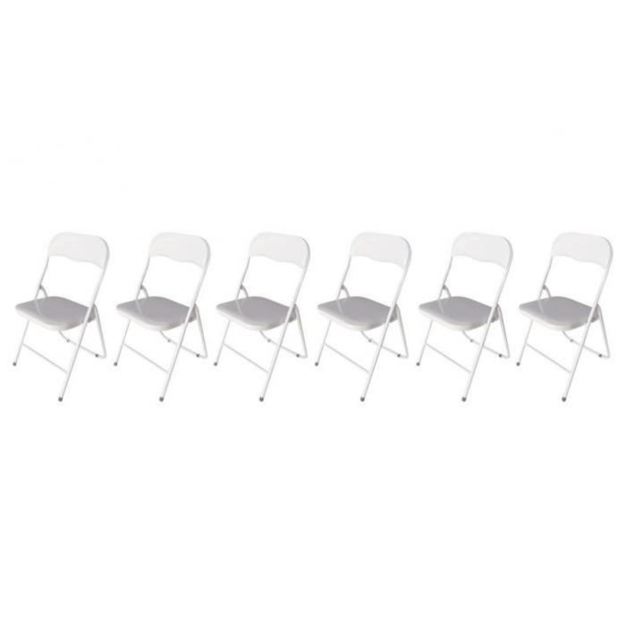 Lot de 6 chaises pliantes JACKIE Blanc