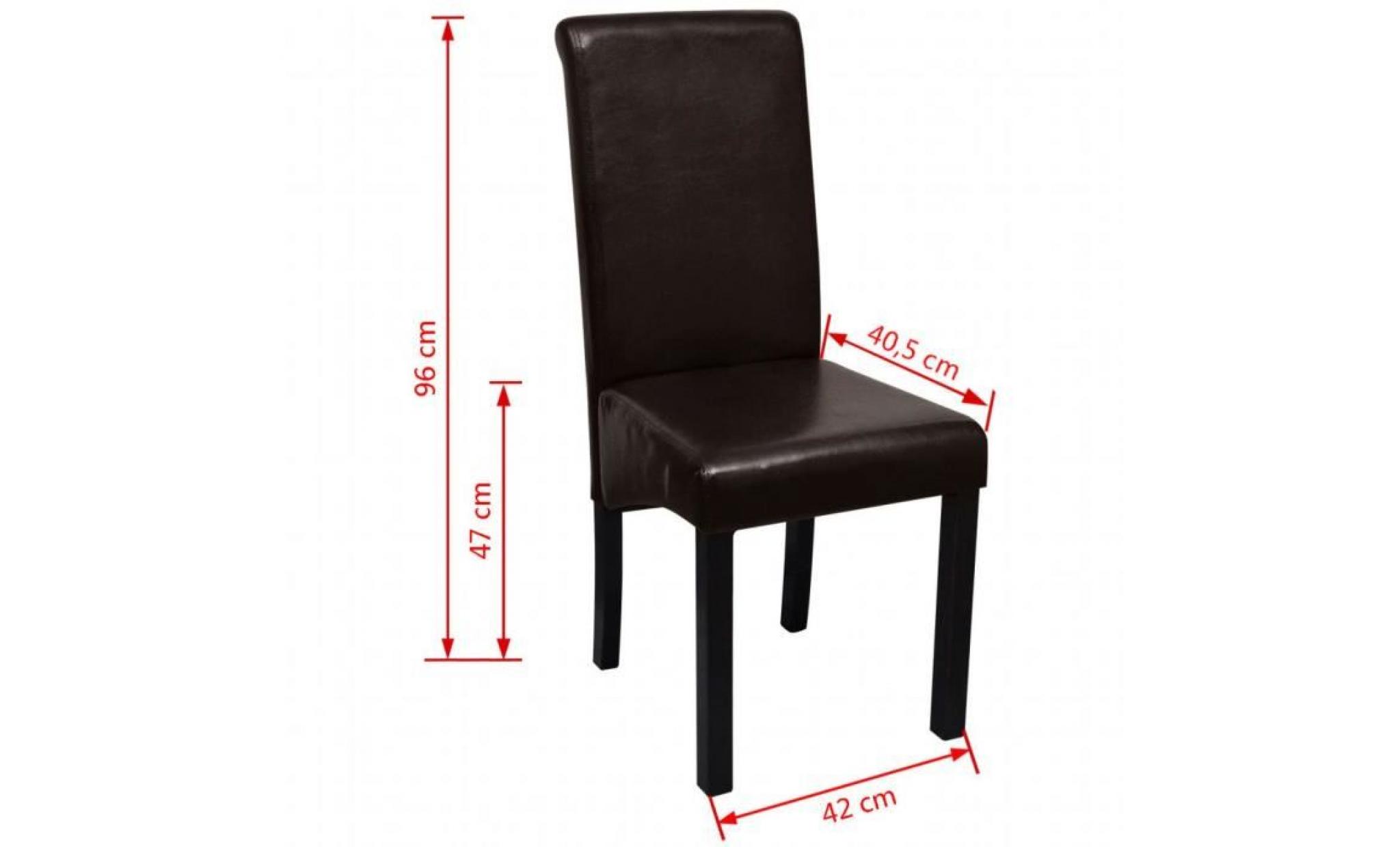 lot de chaises de salle à manger   style contemporain scandinave41 x 51 x 98 cm chaise cuisine 2 pcs design fin marron pas cher