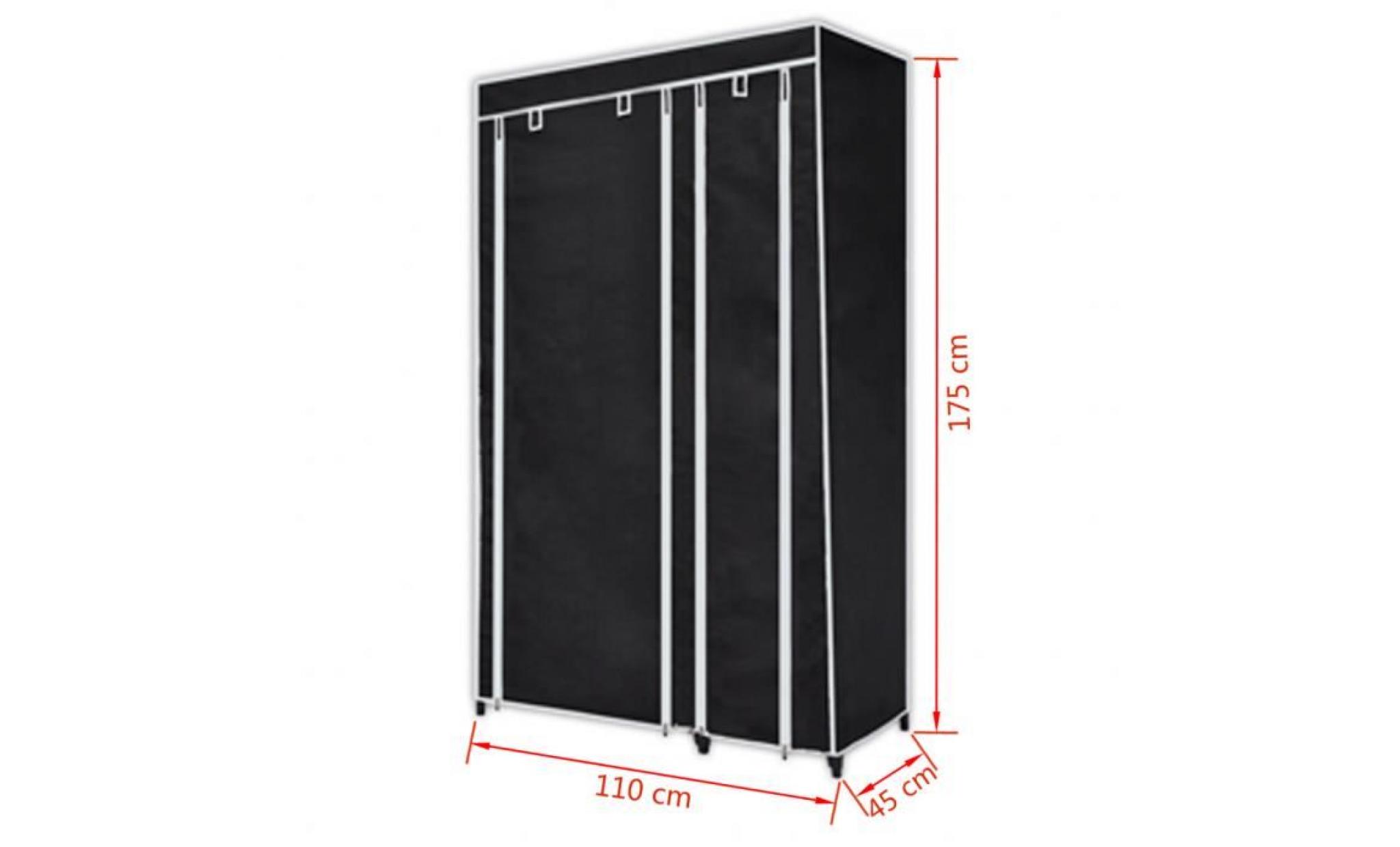 lot de deux armoires étagères de rangement simple et robuste en polypropylène en couleur noir 110 x 45 x 178 cm pas cher