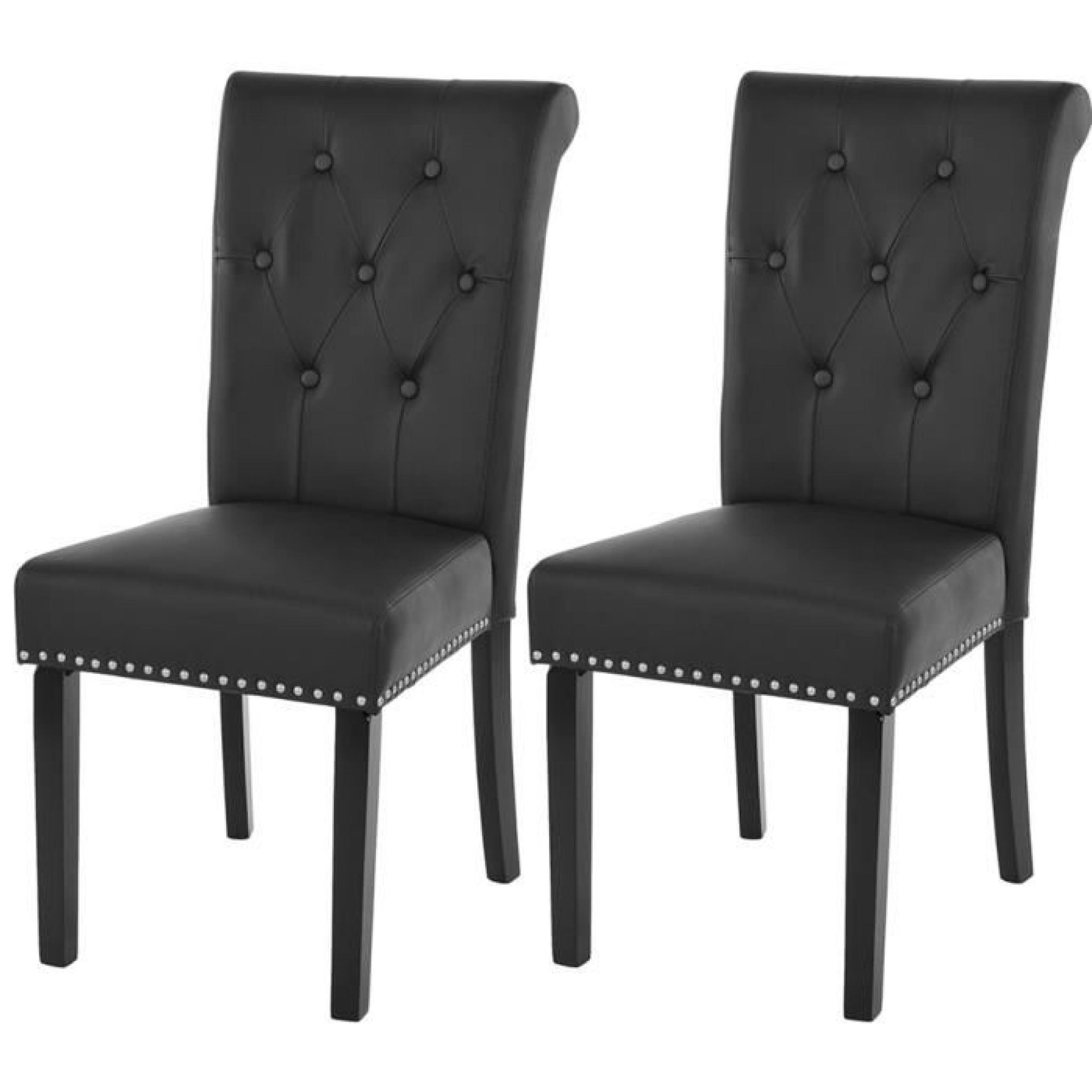Lots de 2 chaises noirs pour salle à manger, 98 x 47 x 62 cm