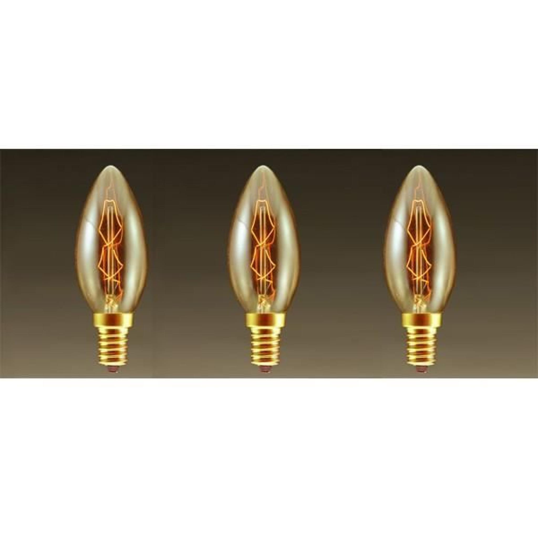 Lots de 3 Lampes vintage bulb Edison E14 C35