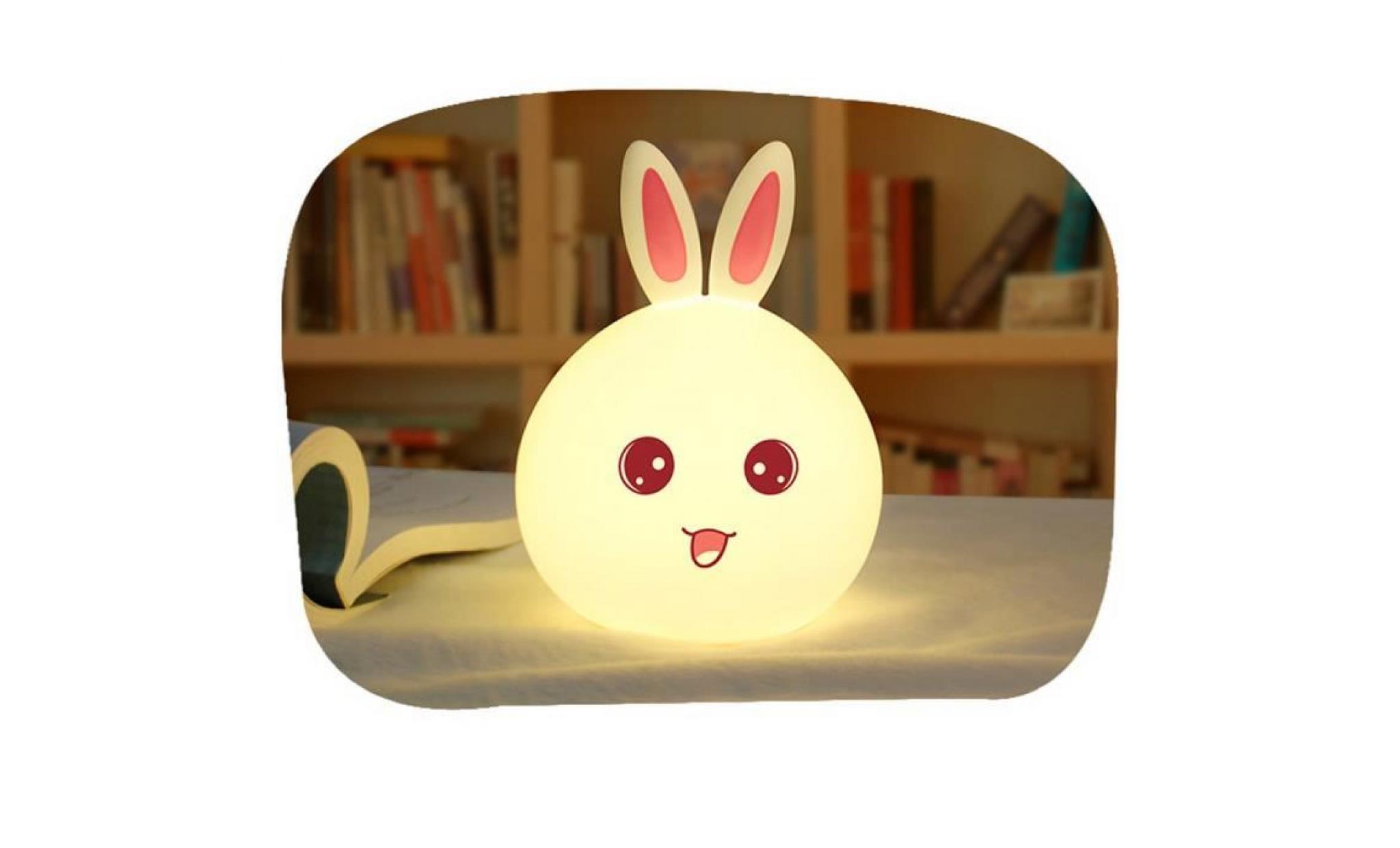 lovely rabbit smile face night light children bedroom decor mini led lamp bulb paontry1231 pas cher