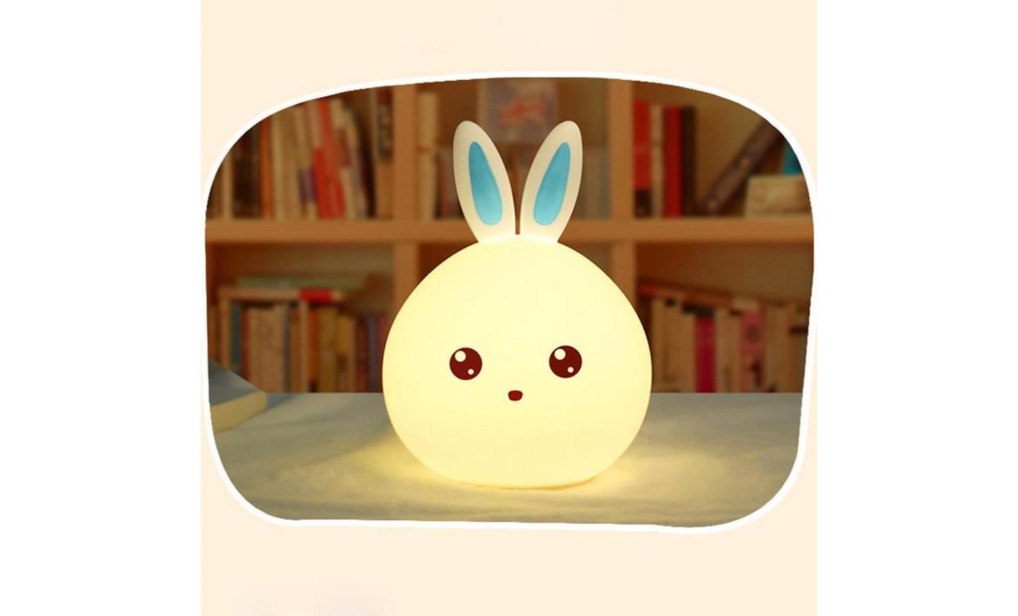lovely rabbit smile face night light enfants décor de chambre à coucher mini ampoule à led yu24