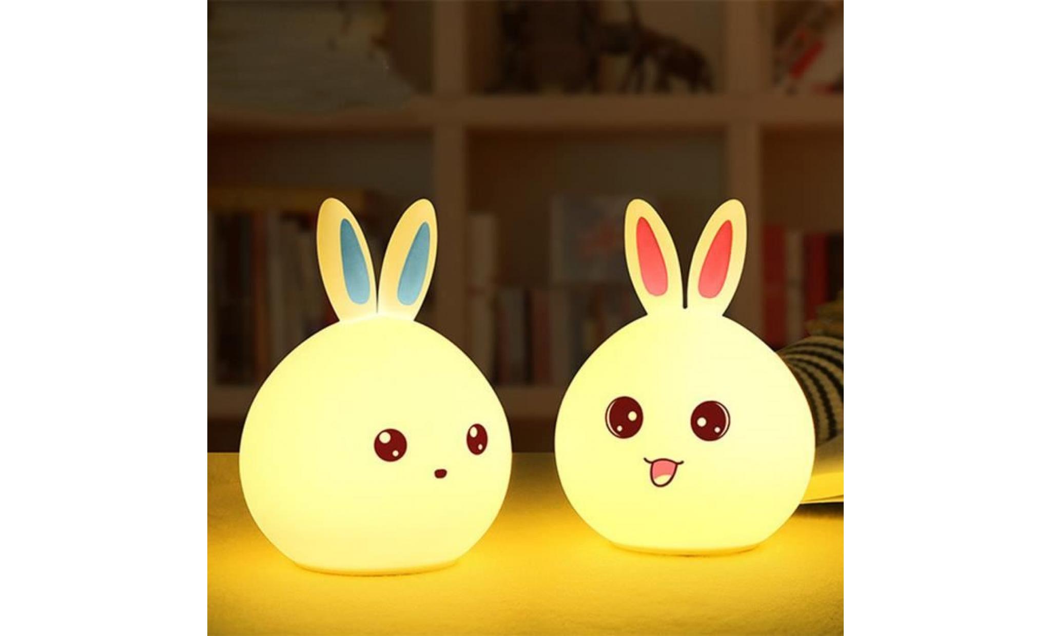lovely rabbit smile face night light enfants décor de chambre à coucher mini ampoule à led yu24 pas cher