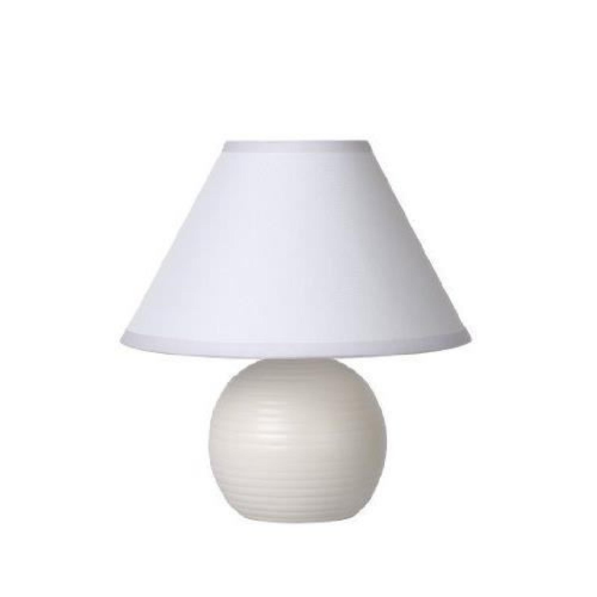Lucide 14550/81/31 Kaddy Lampe de Table Blanc Céramique Cotton