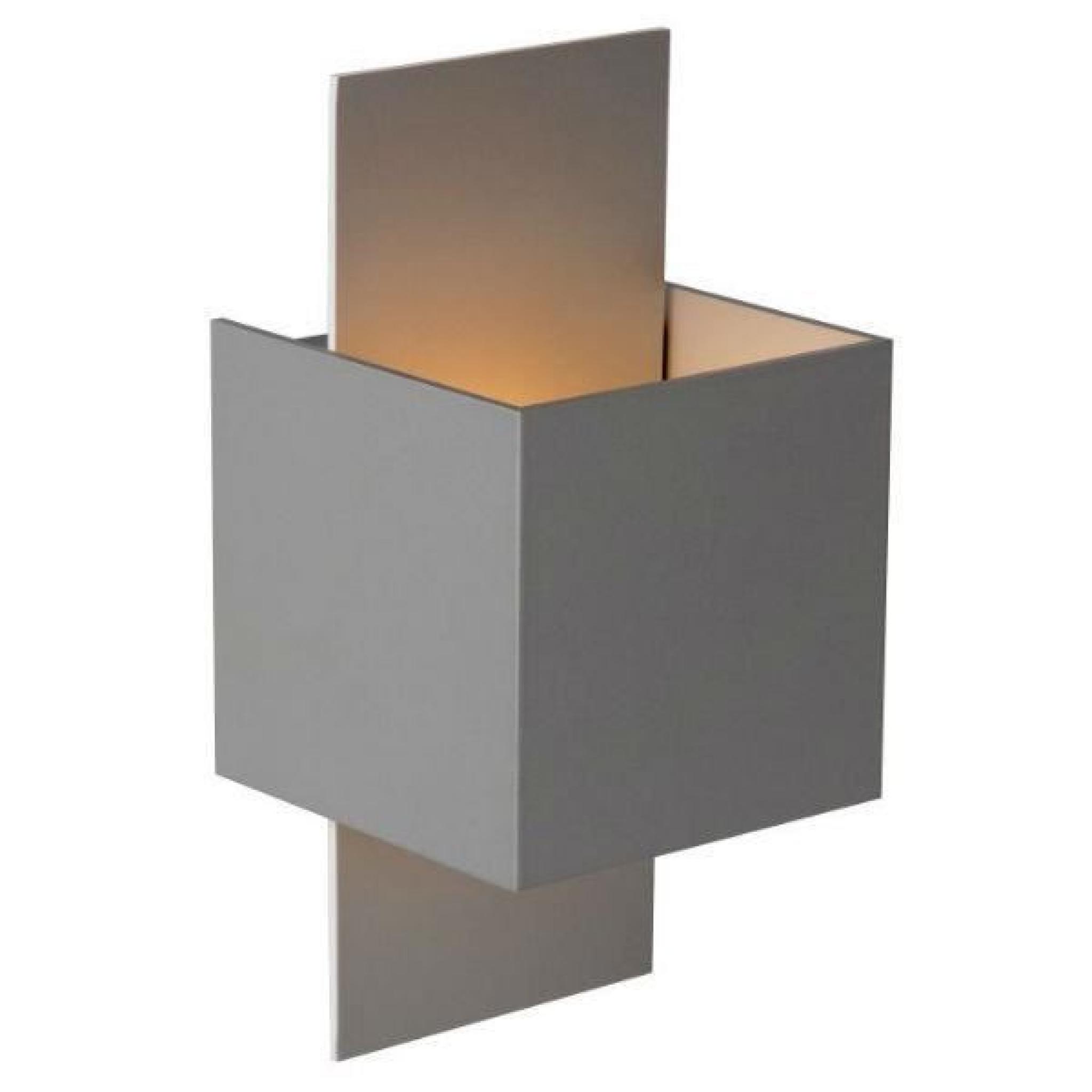 Lucide - Applique carrée Cubo argentée B