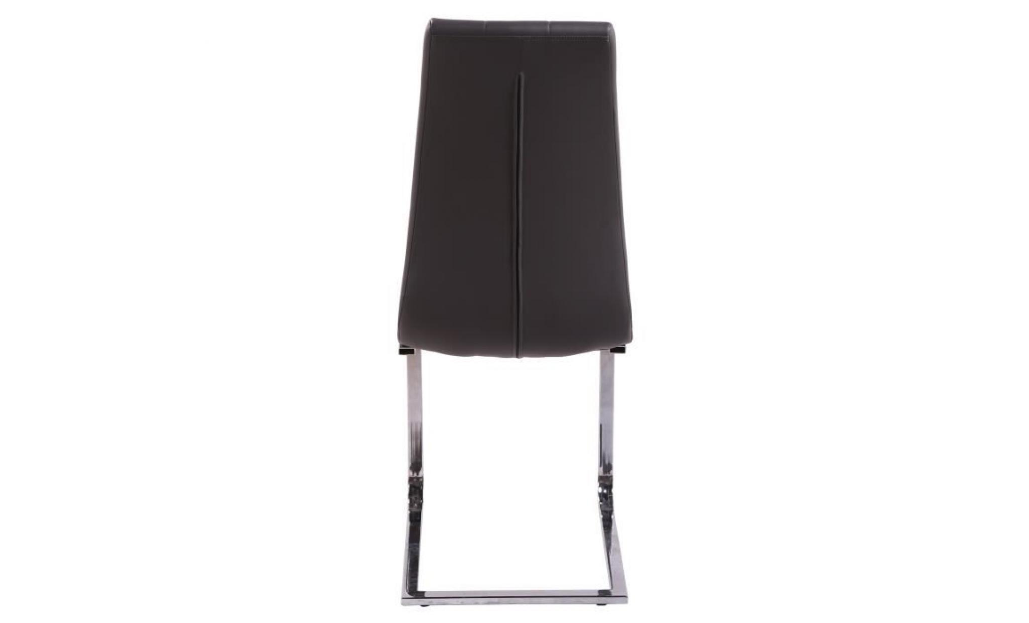 lugano lot de 2 chaises de salle à manger   simili noir   contemporain   l 48 x p 45 cm pas cher