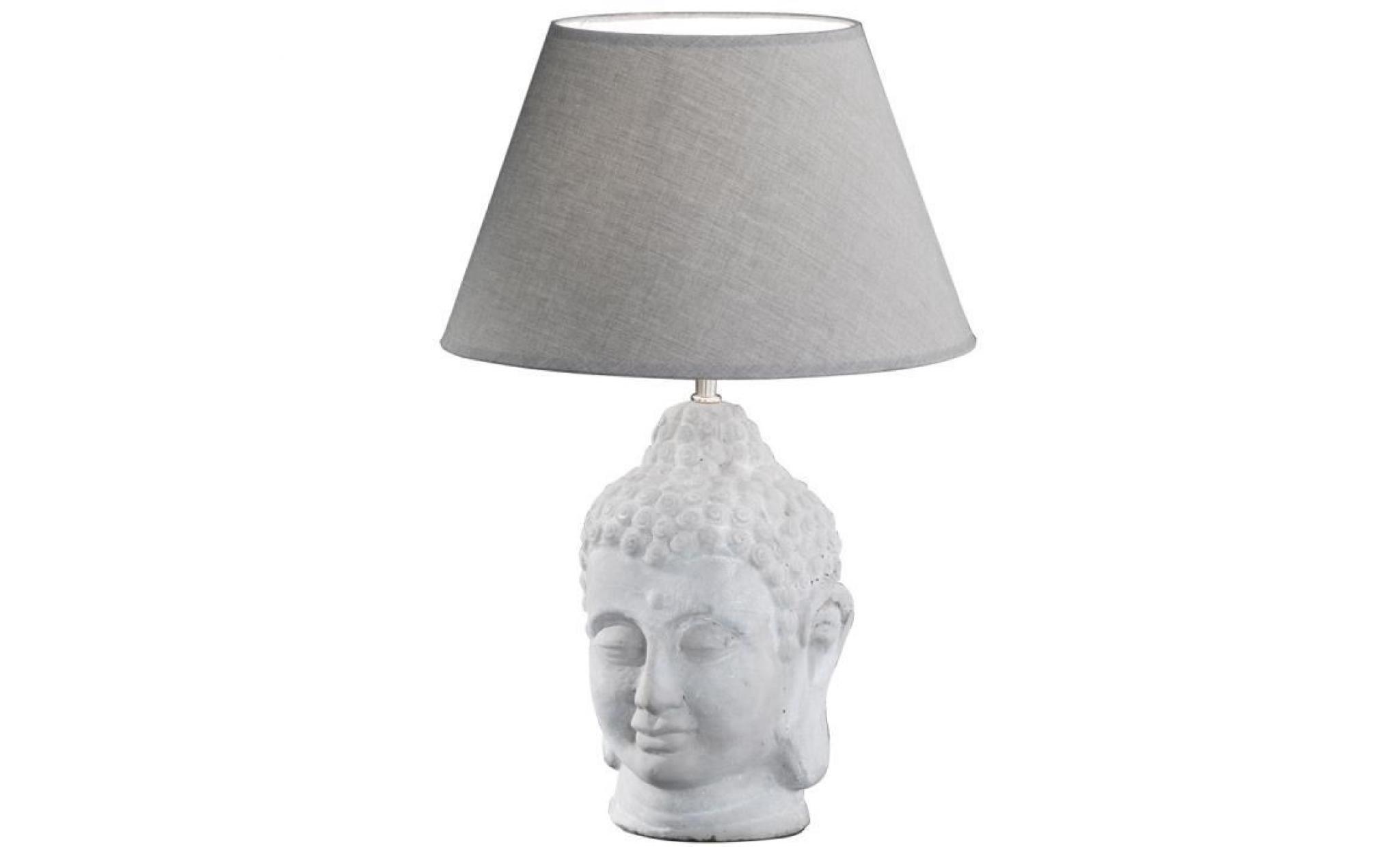 luminaire de table salon à coucher lampe visage bouddha gris veilleuse textil fischer leuchten 54421