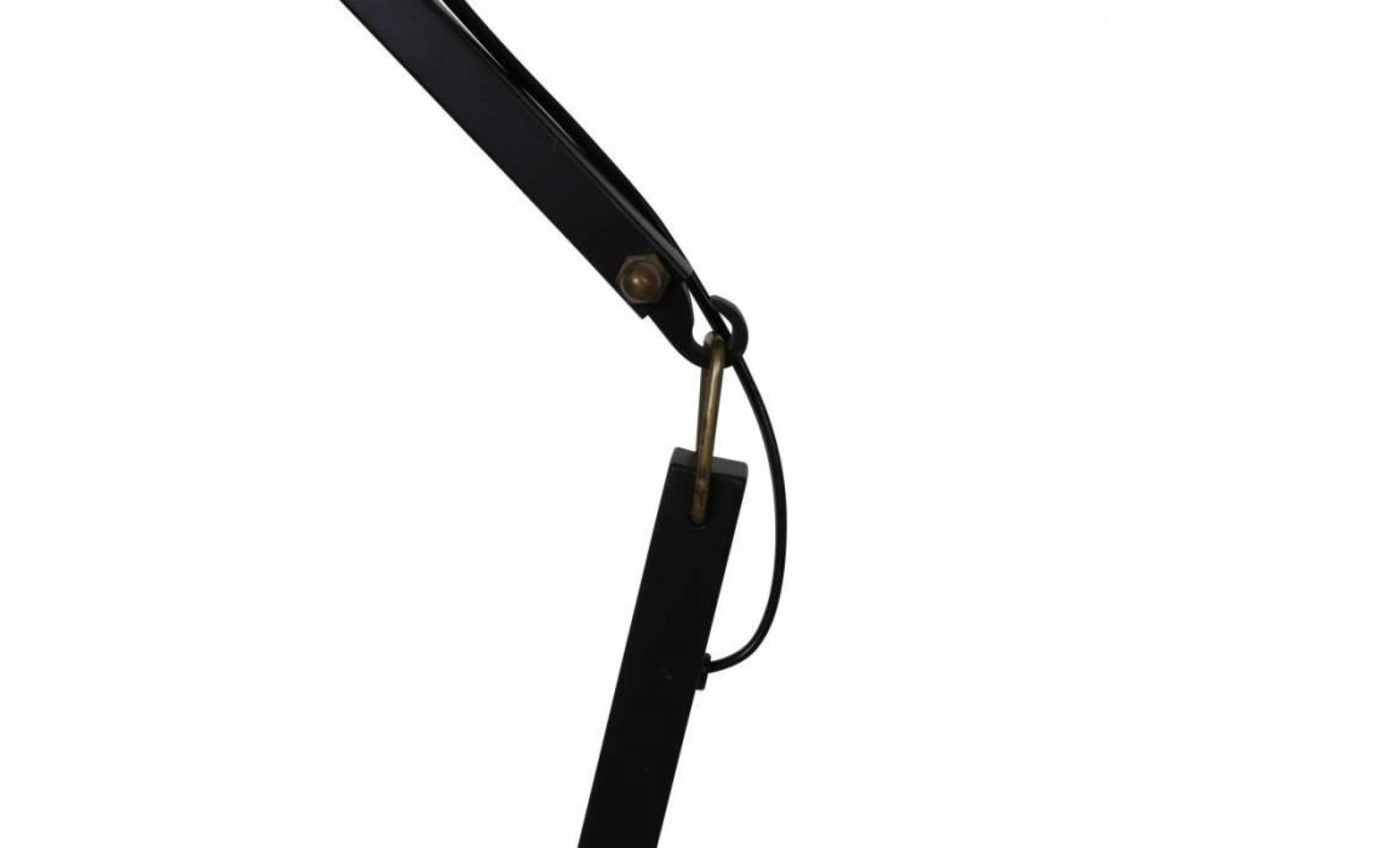 luminaire electrique ewout à poser lampadaire articulé contemporain avec abat jour en métal couleur noire 38x110x235cm pas cher
