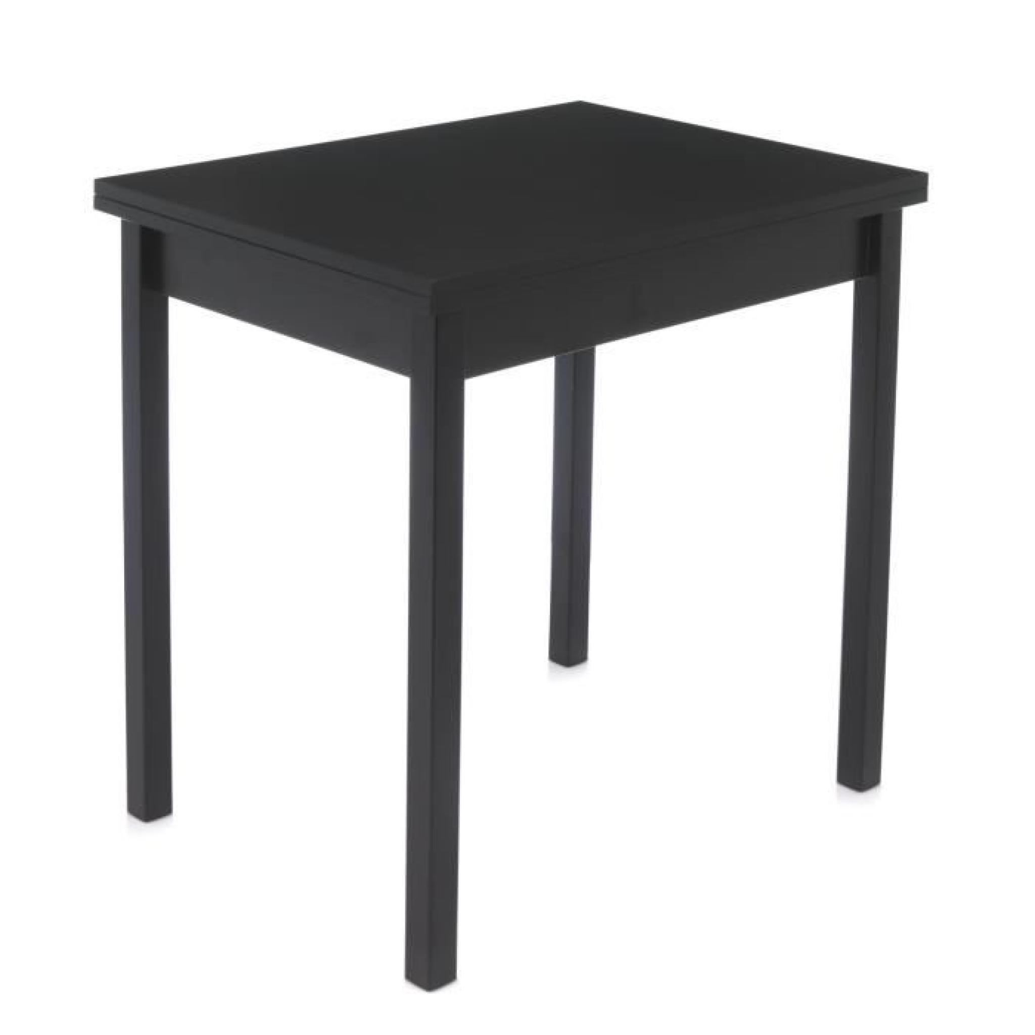 Lush Table rectangulaire noire à allonge portefeuille rotative