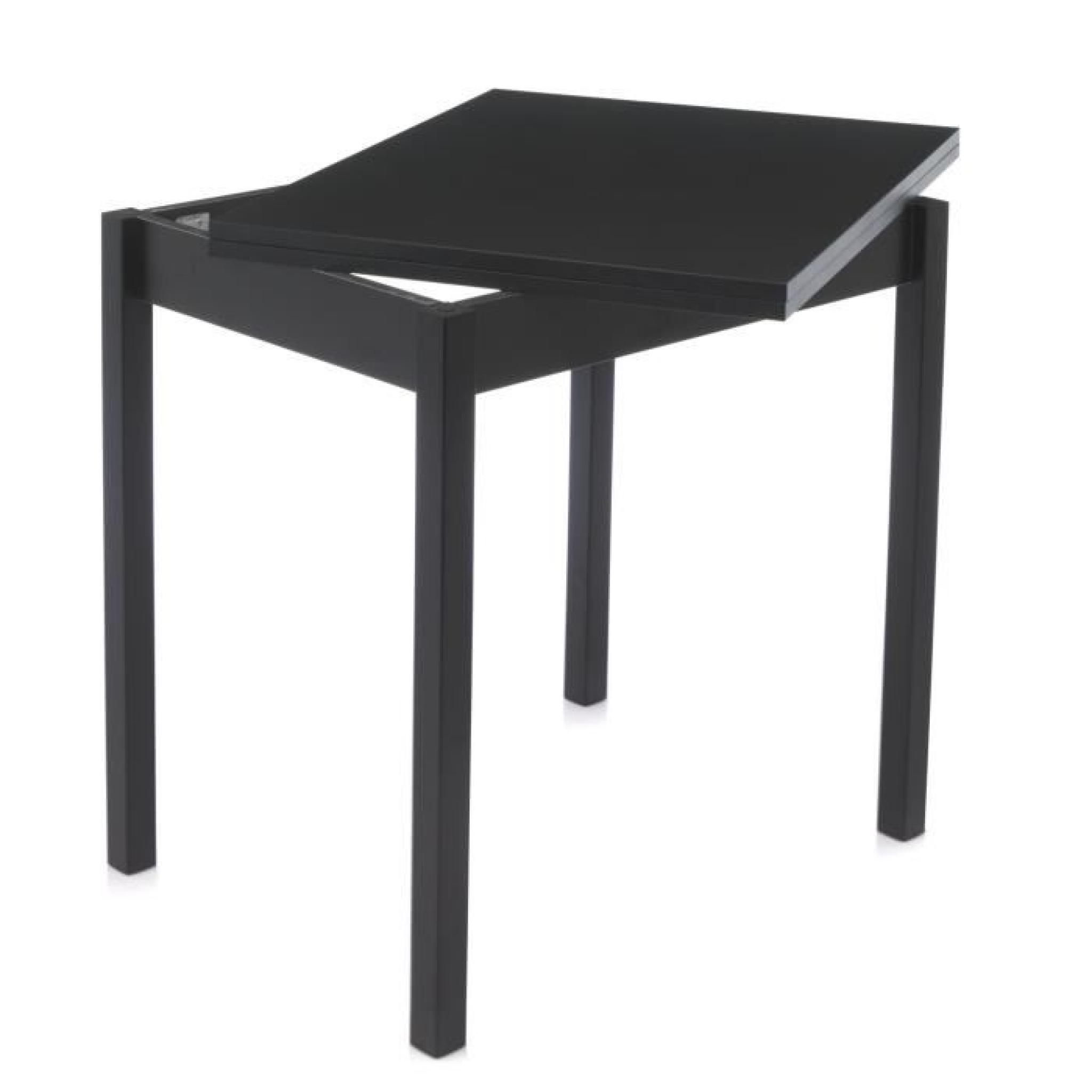 Lush Table rectangulaire noire à allonge portefeuille rotative pas cher