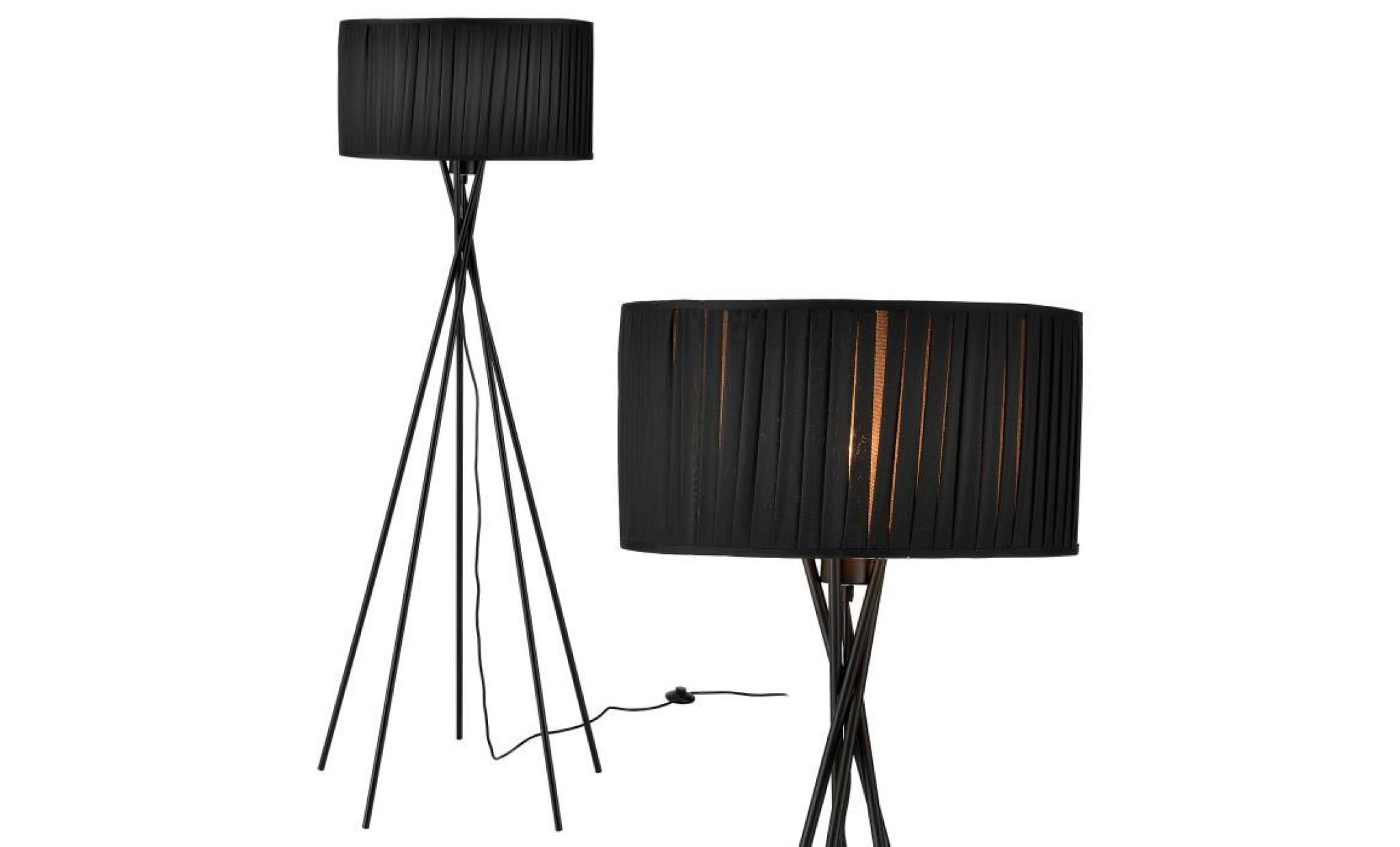lux.pro lampadaire   black mikado   (1 x socle e27)(155 cm x Ø 48 cm) lampe sur pied lampe de plancher lampe lampe de salon noir