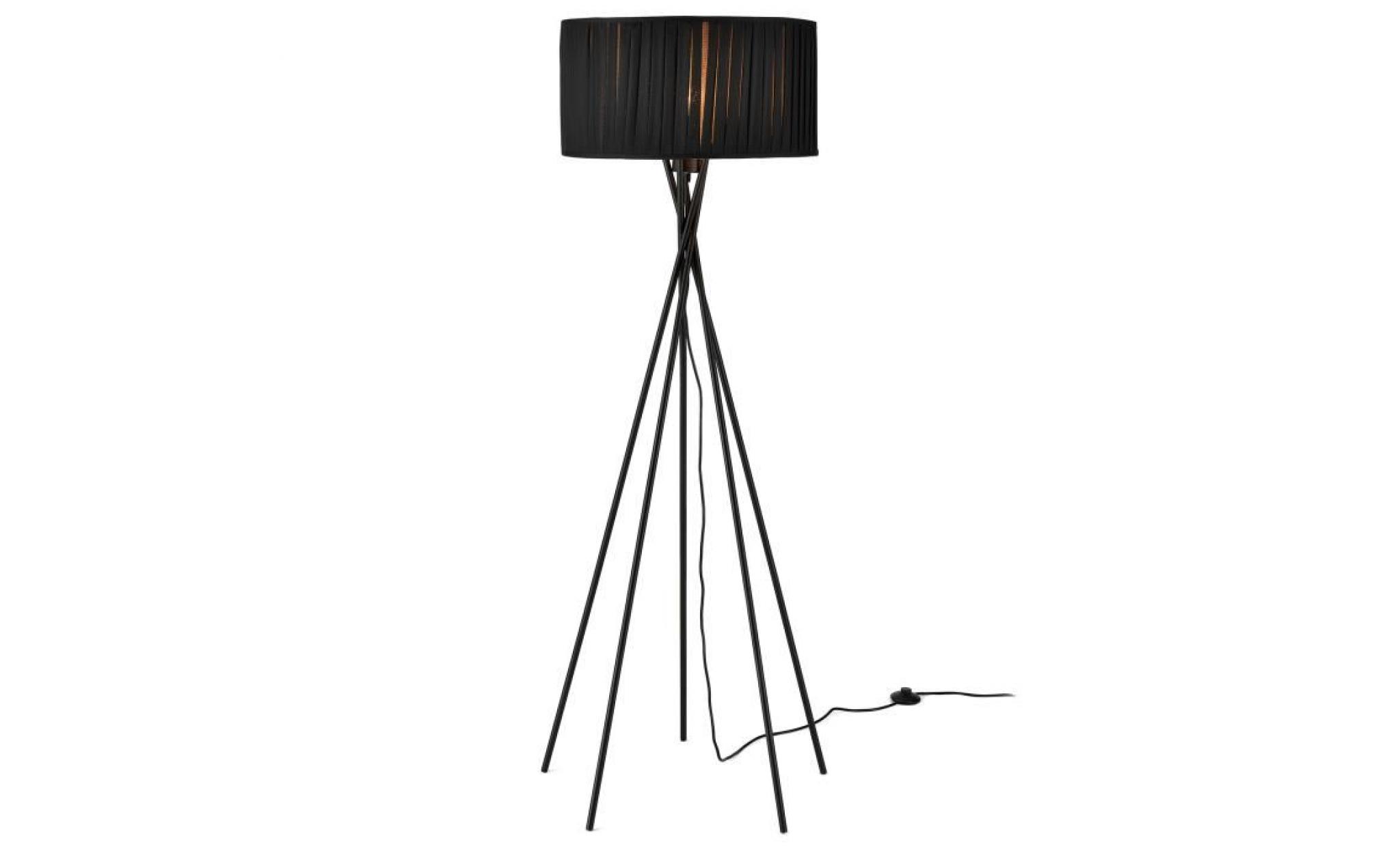 lux.pro lampadaire   black mikado   (1 x socle e27)(155 cm x Ø 48 cm) lampe sur pied lampe de plancher lampe lampe de salon noir pas cher