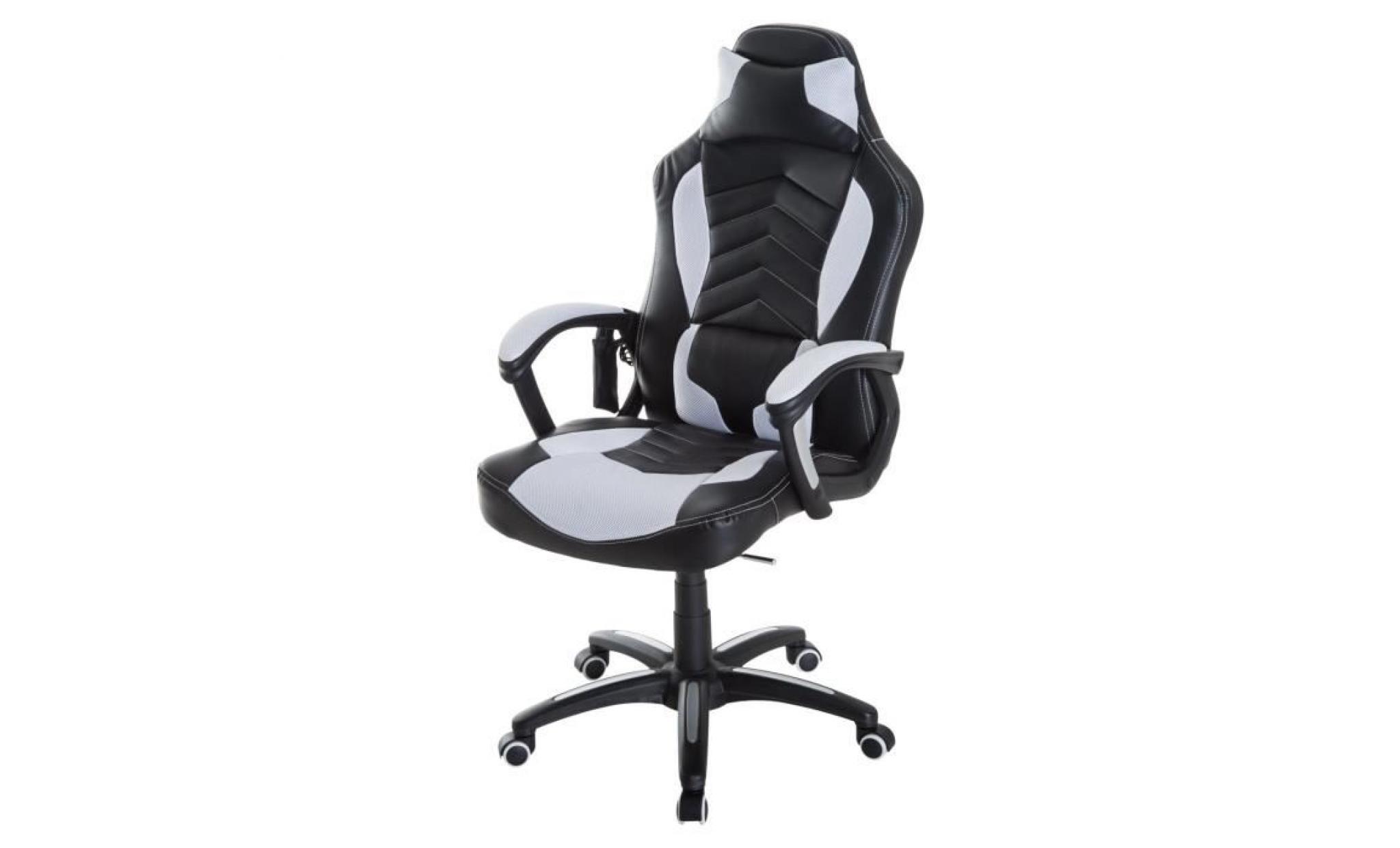 luxe fauteuil/chaise de bureau avec fonction de massage et de réchauffage chauffant modèle de course rouge et noir 19rd