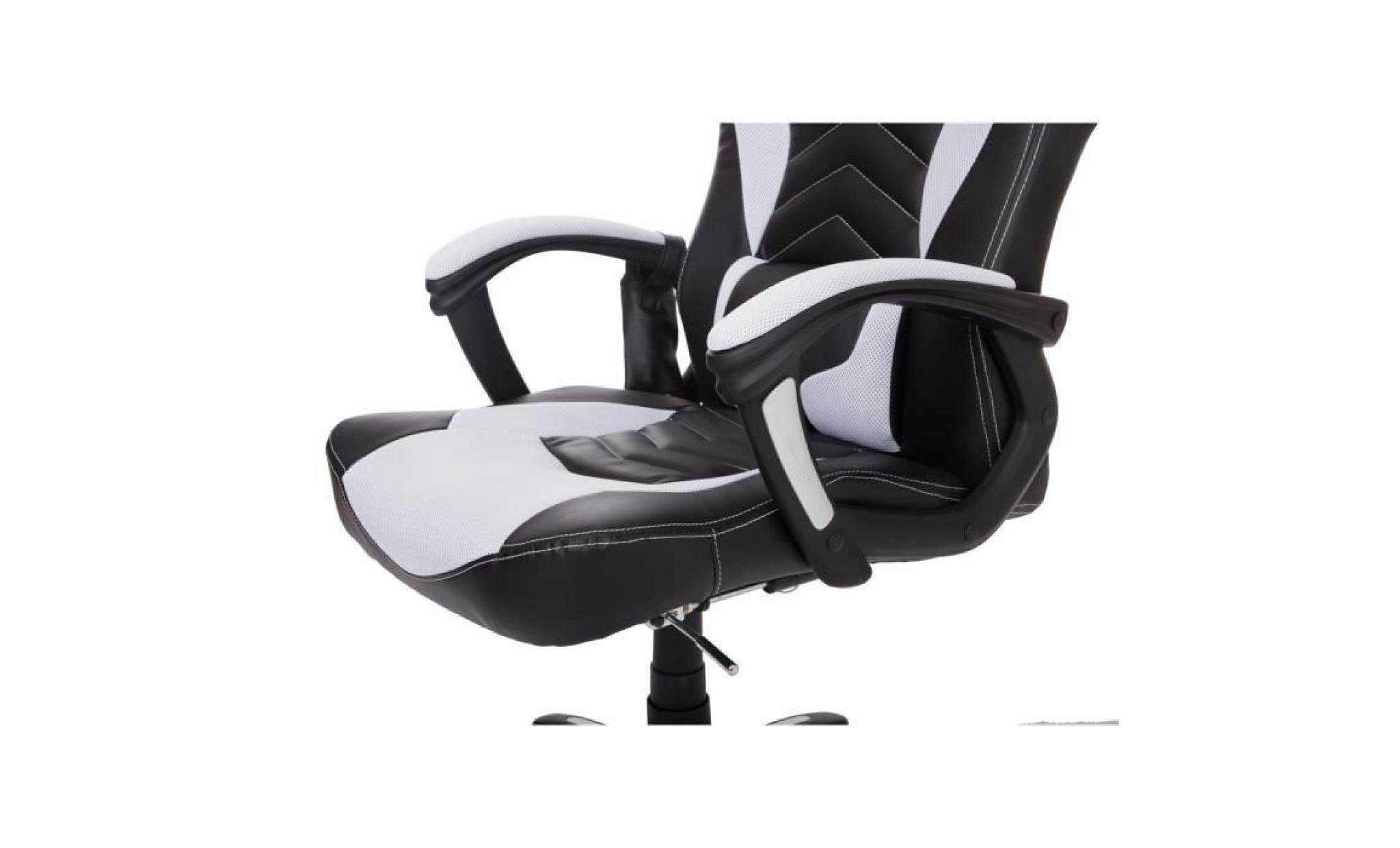luxe fauteuil/chaise de bureau avec fonction de massage et de réchauffage chauffant modèle de course rouge et noir 19rd pas cher
