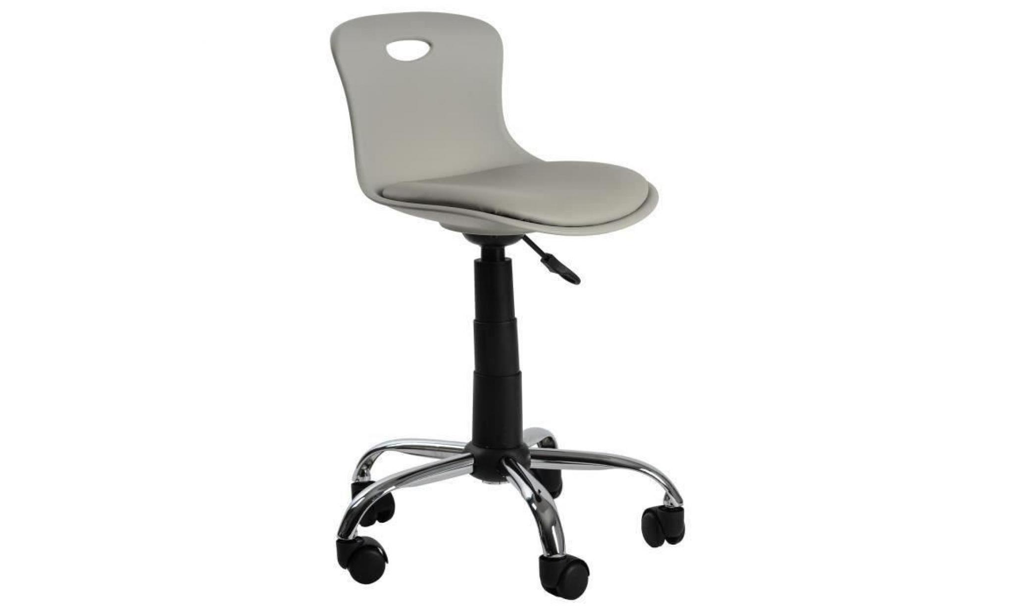 lylo chaise de bureau   simili gris souris   vintage   l 44 x p 51,5 cm pas cher
