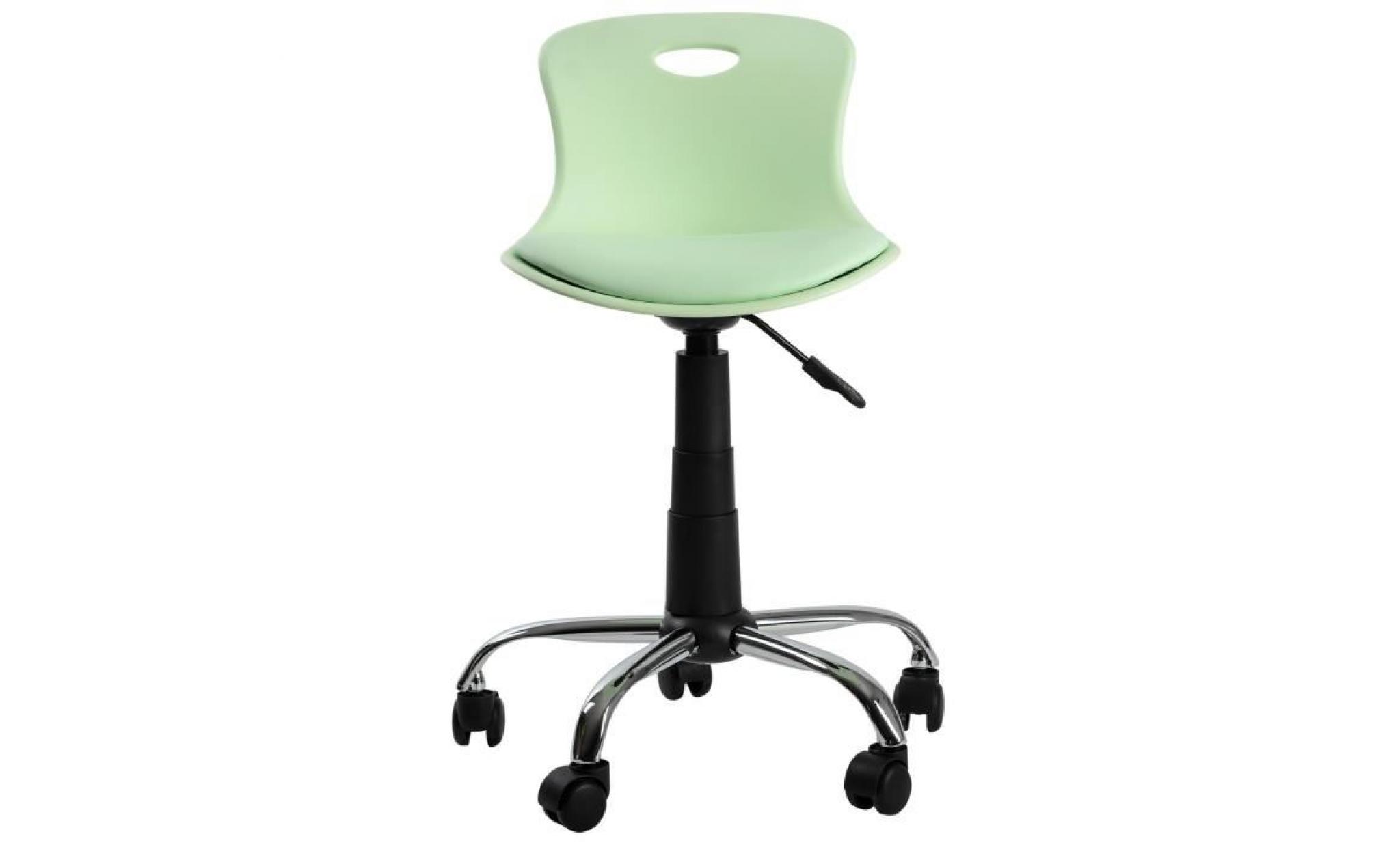 lylo chaise de bureau   simili vert d'eau   vintage   l 44 x p 51,5 cm