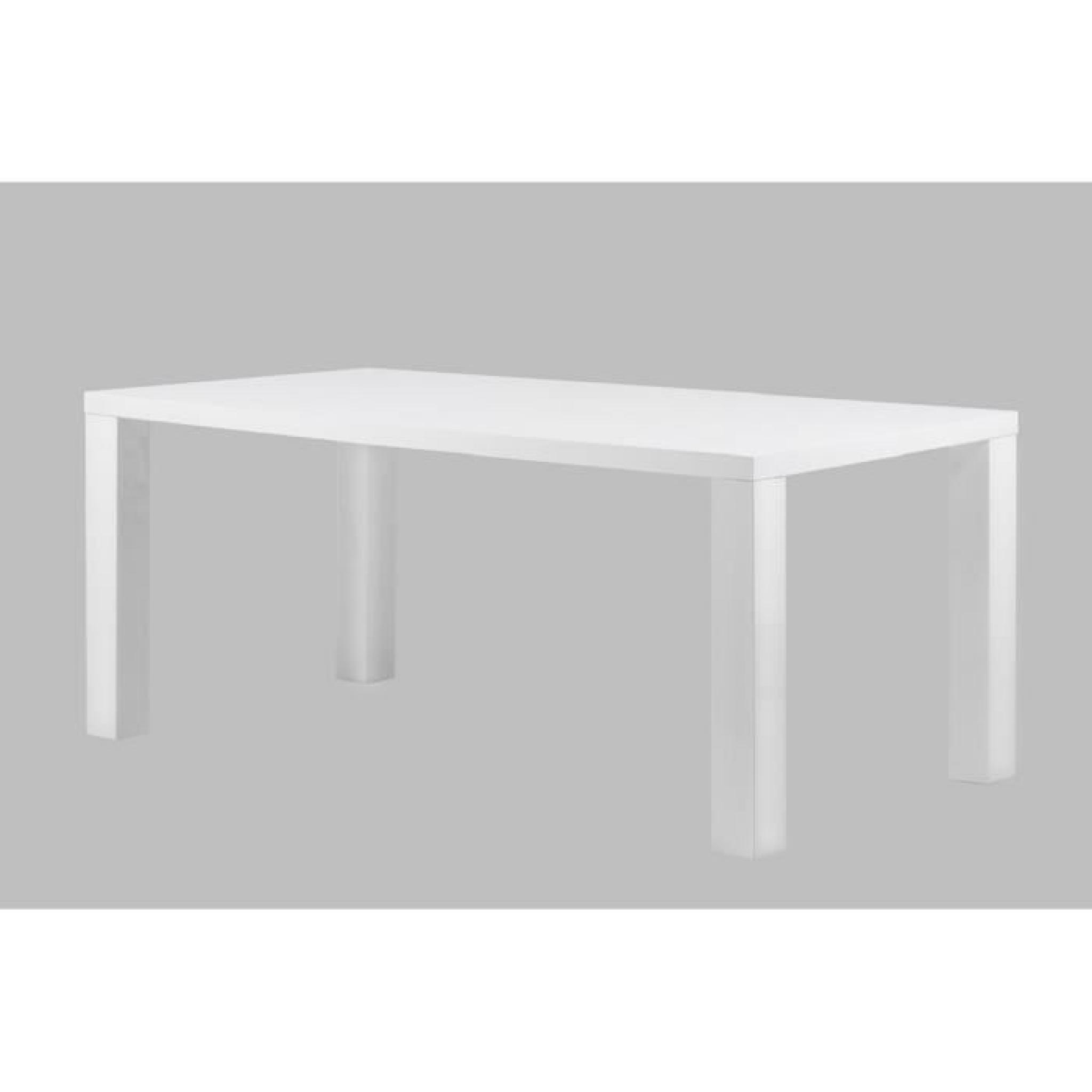 LYLOU Table à manger 180x90 cm laqué blanc brillant pas cher