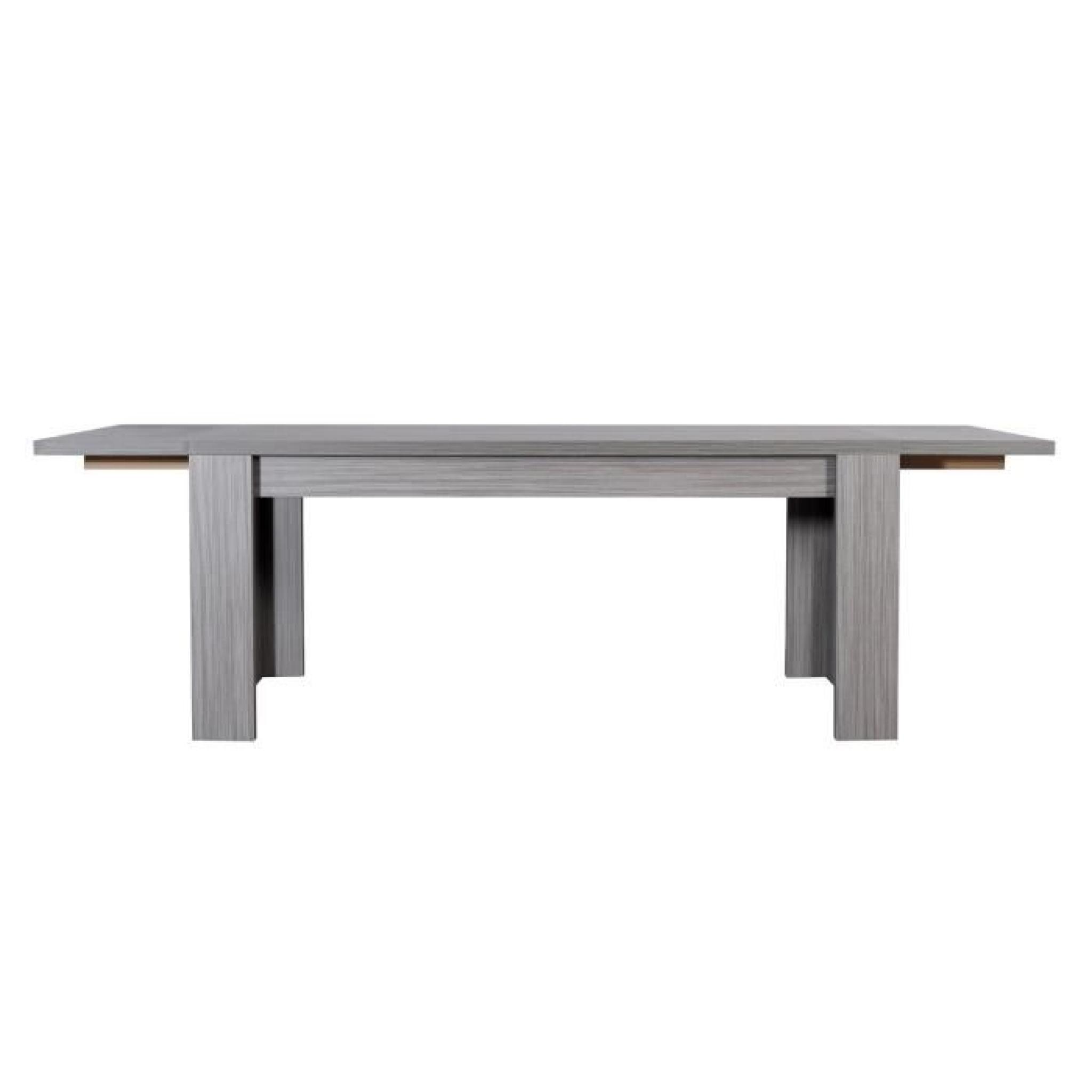 LYNEA Table rect. bois gris et laque L180/260 cm pas cher