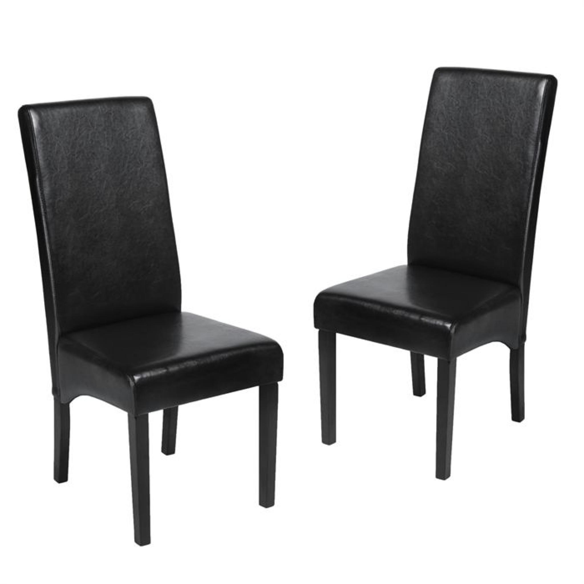 MACAO Lot de 2 chaises noires